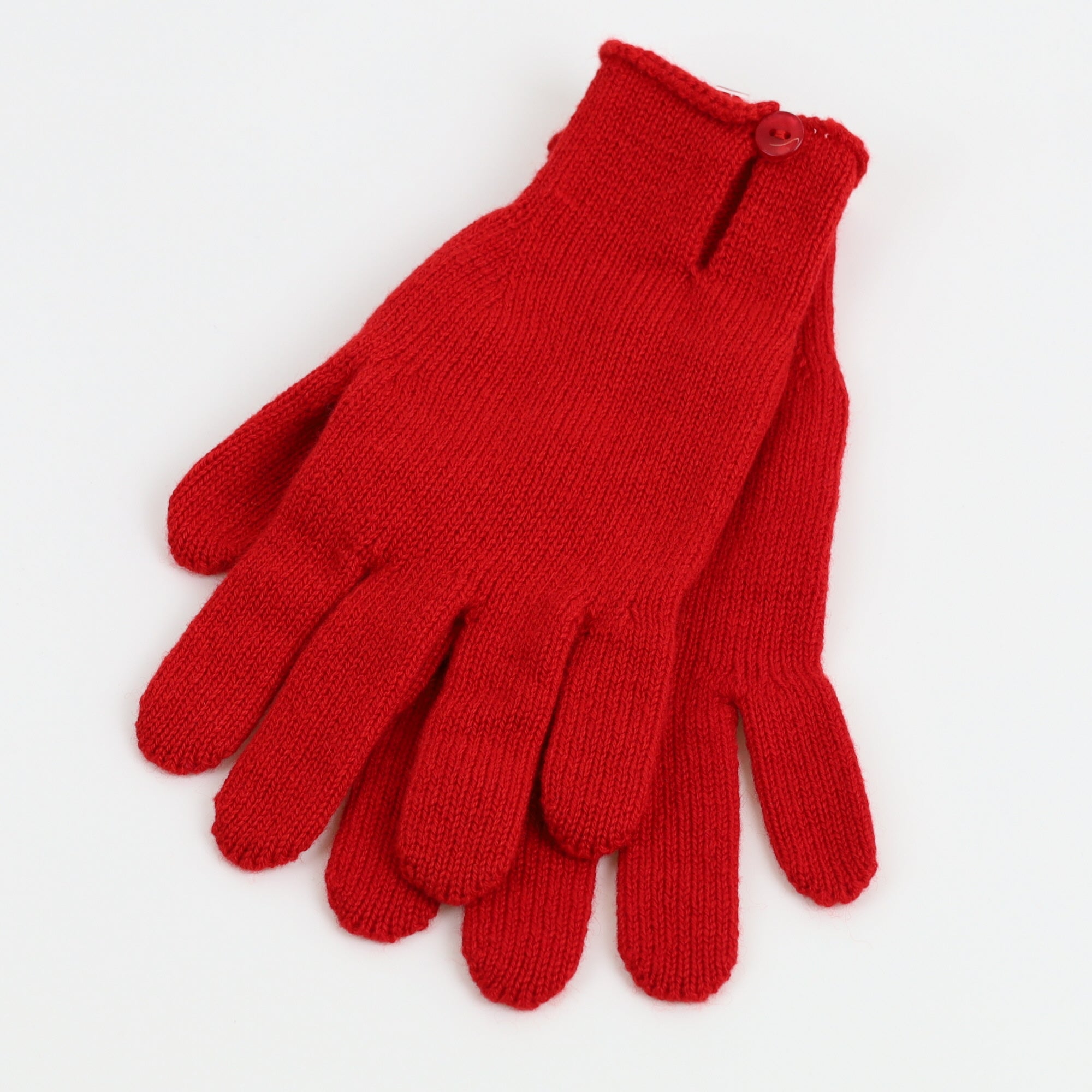 Brand New Scottish Crimson Red Buttoned Cashmere Gloves