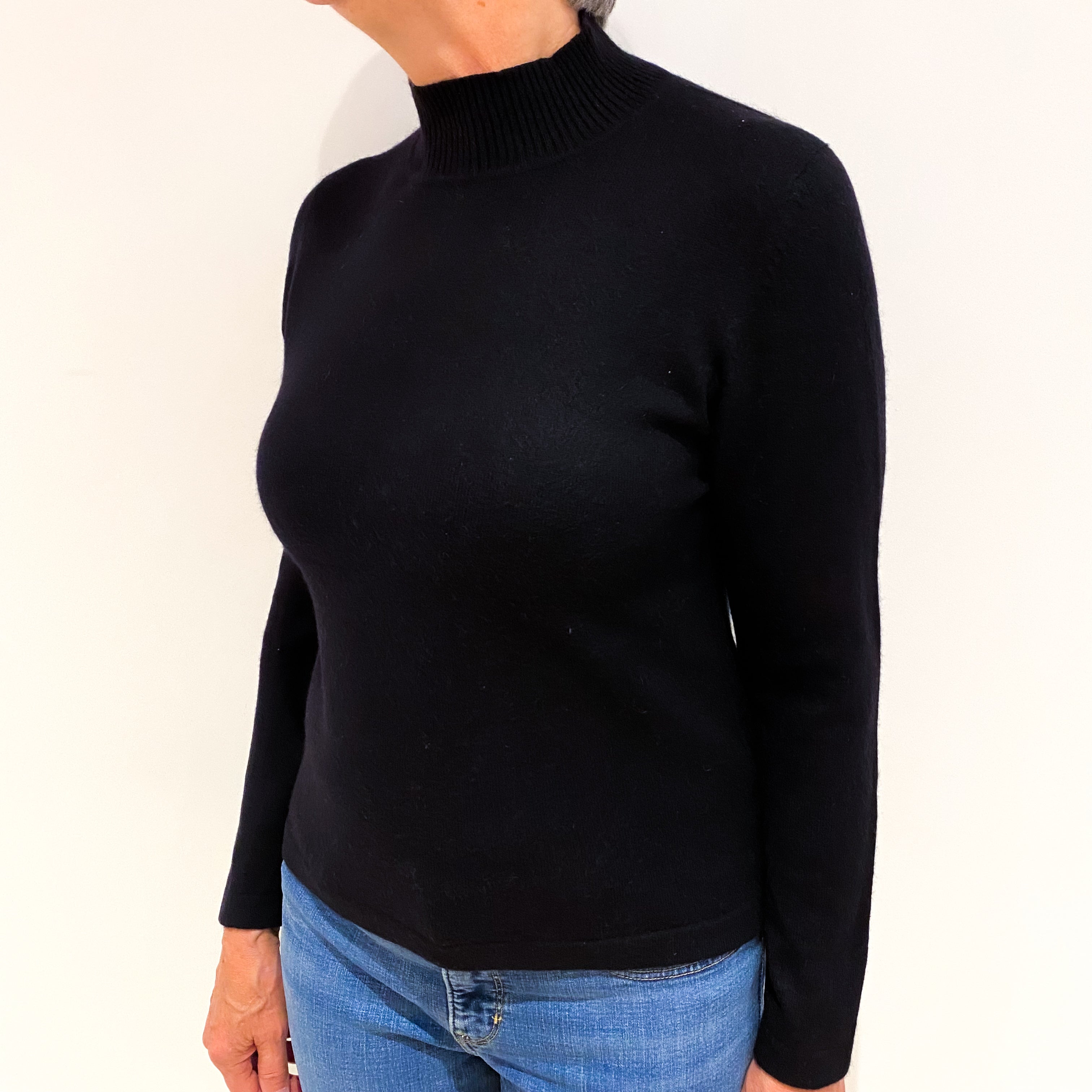 Black Cashmere Turtle Neck Jumper Medium