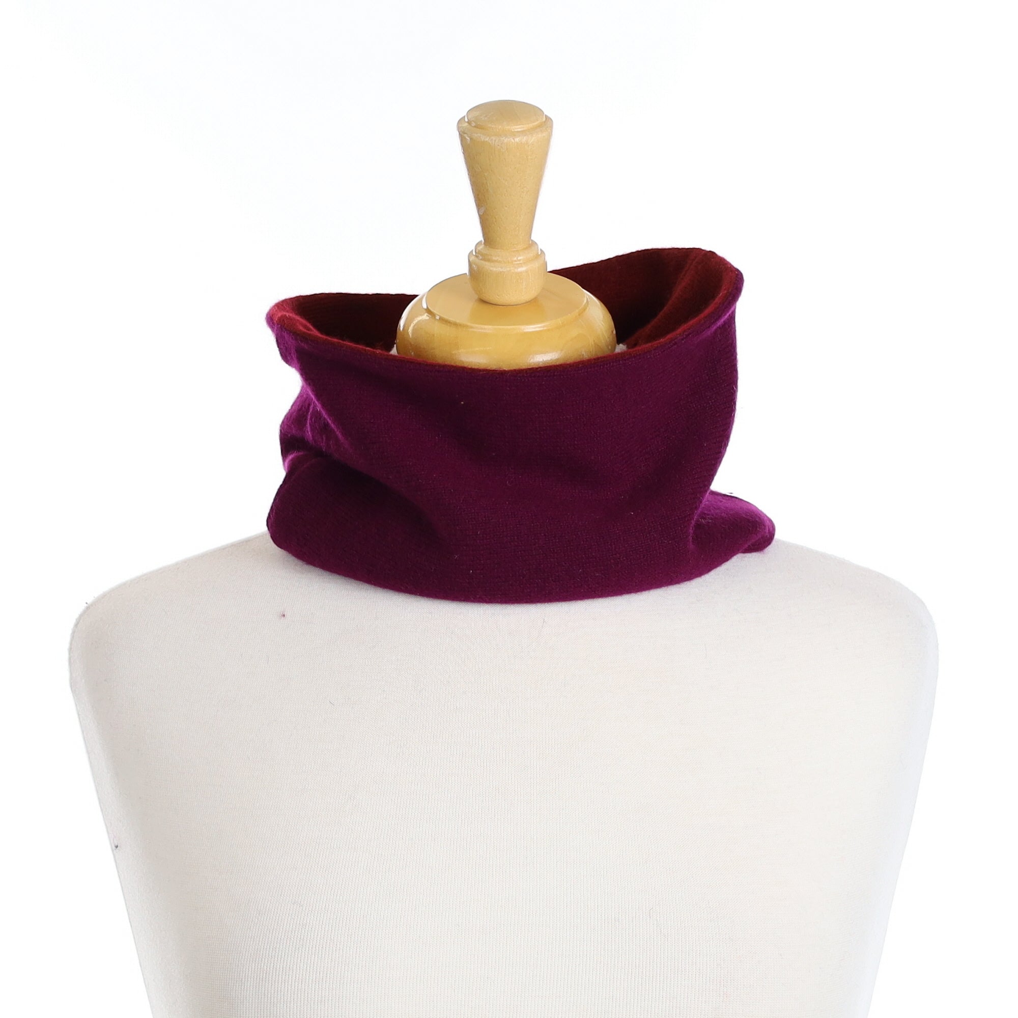 Mulberry Purple and Wine Red Neck Warmer