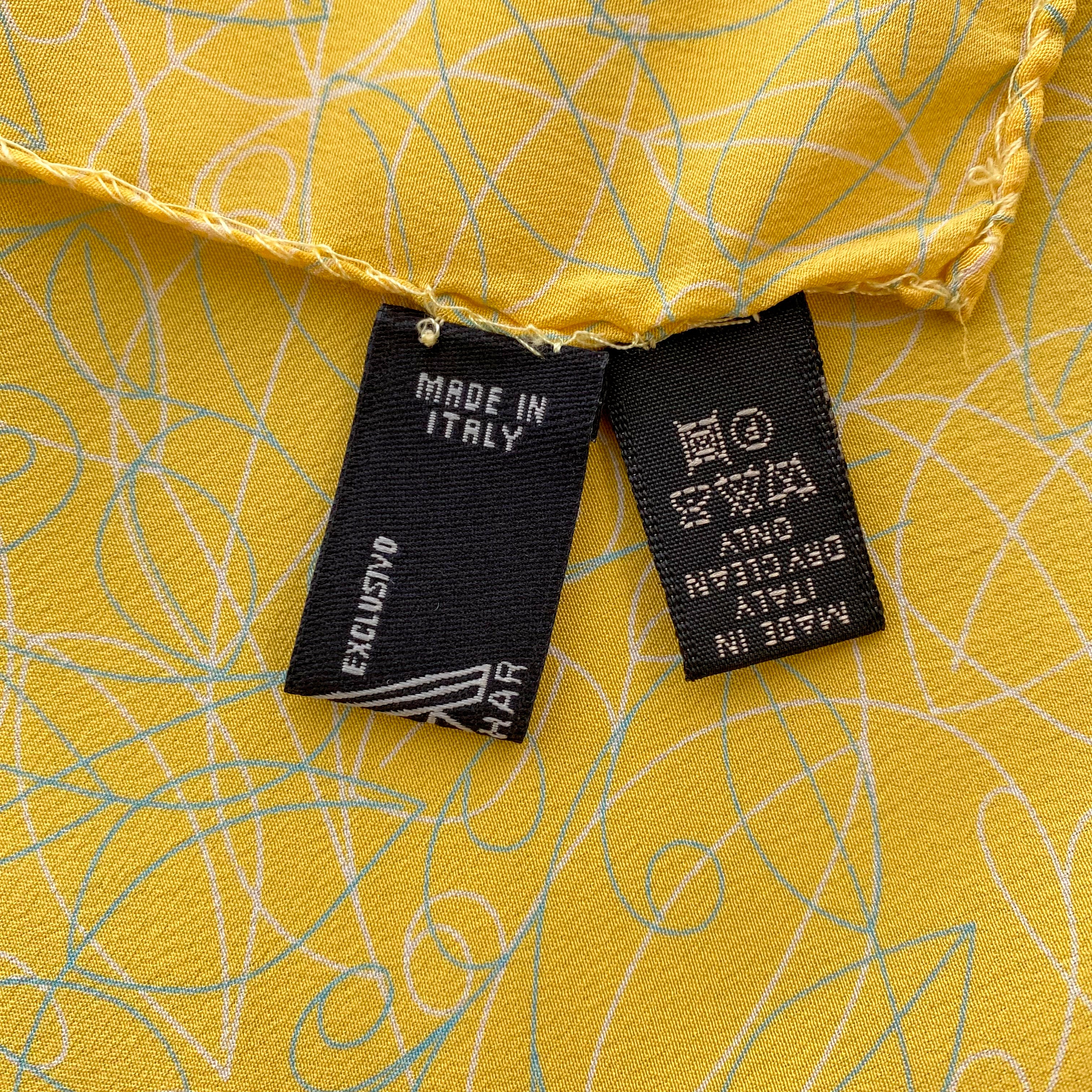 Yellow Subtle Pattern Silk Scarf