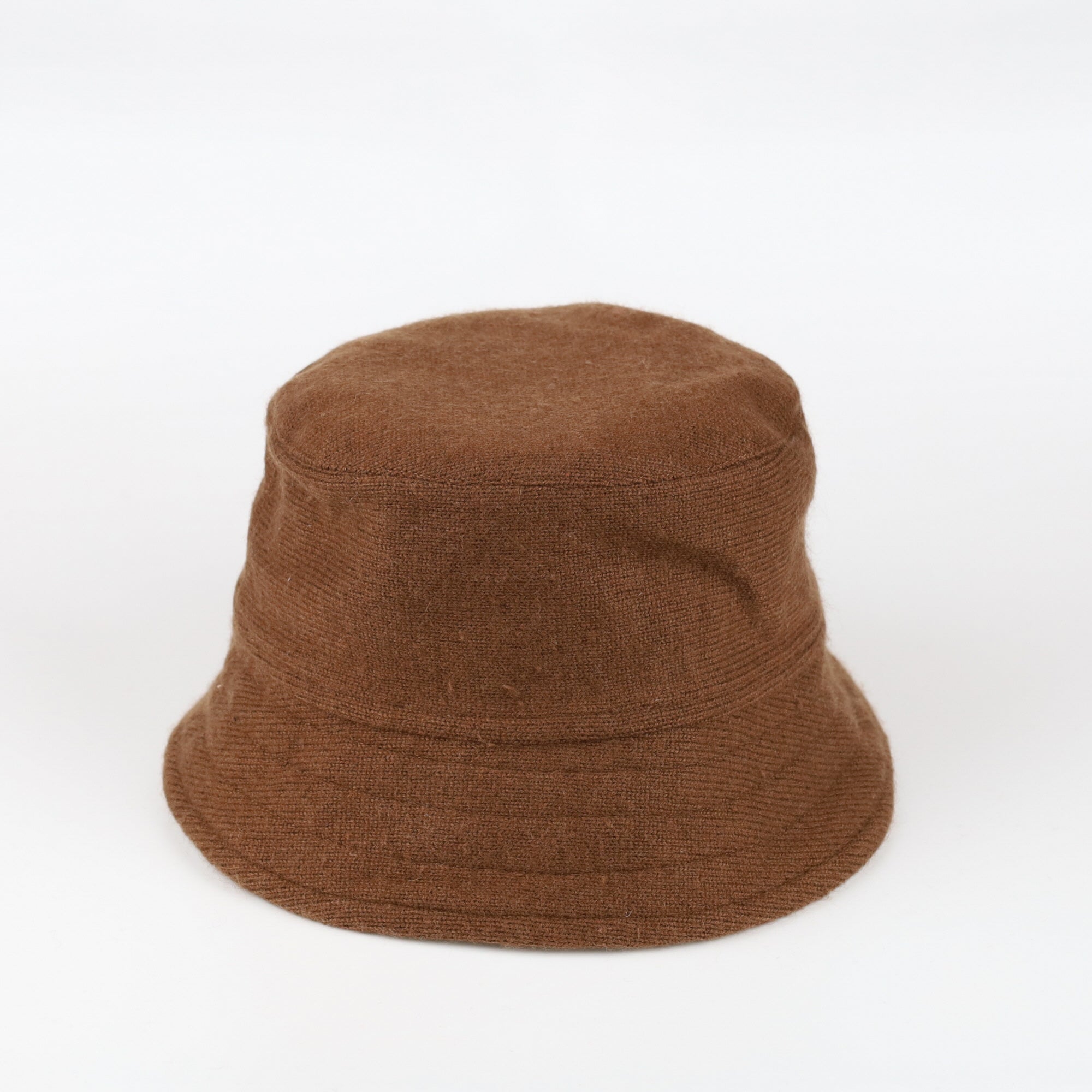 Chocolate Brown Cashmere Reversible Bucket Hat Small