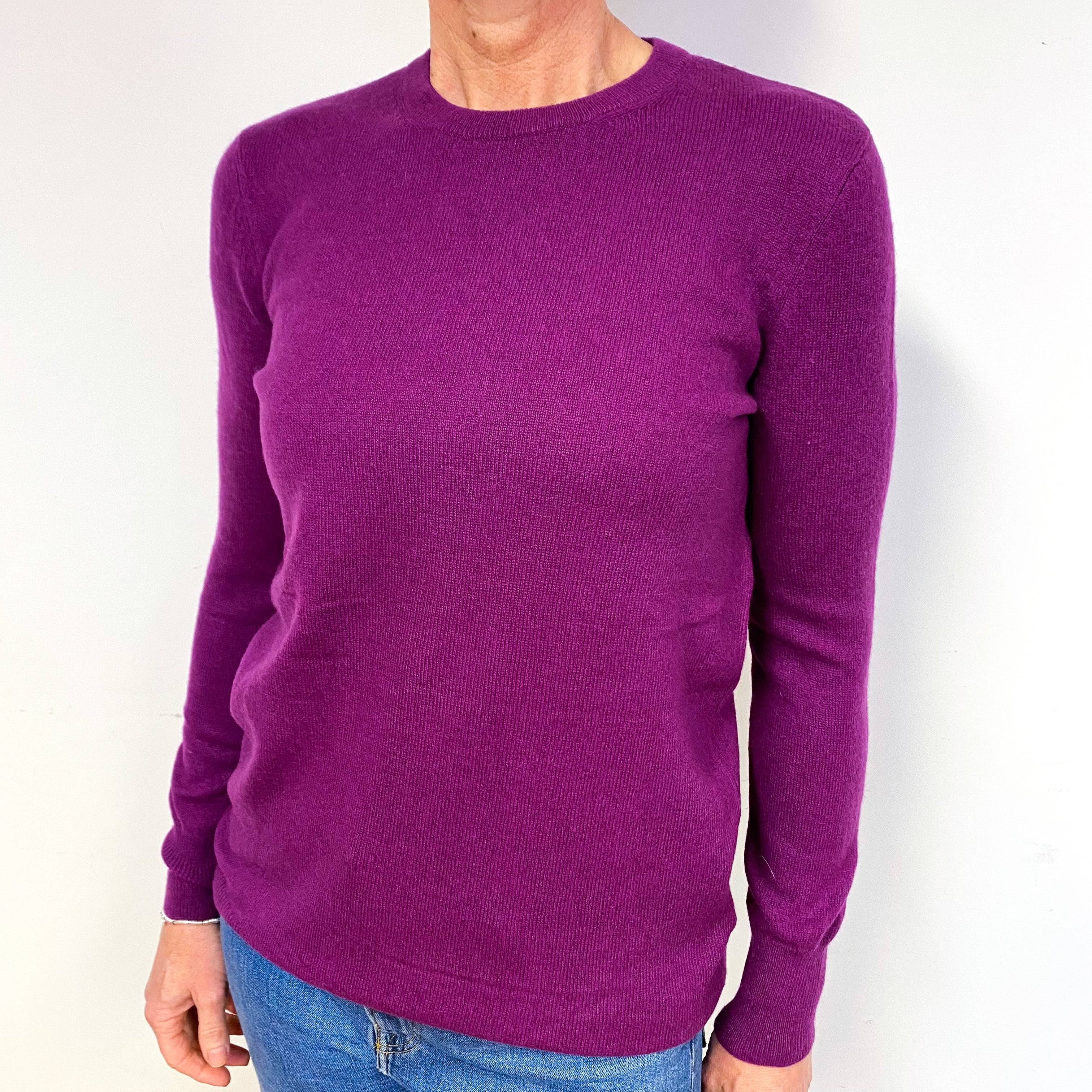 Viola Purple Cashmere Crew Neck Jumper Medium