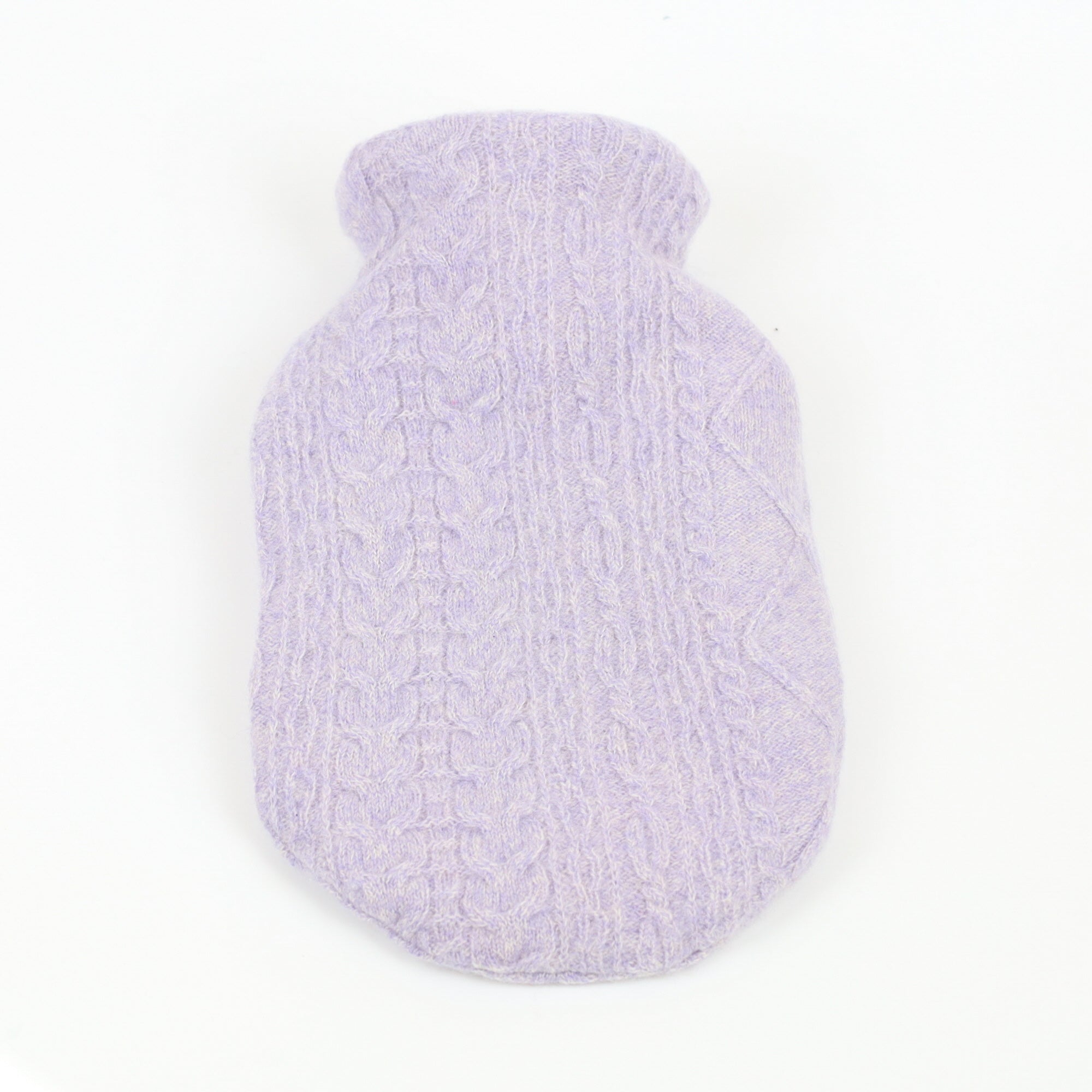 Pale Purple Cable Small Cashmere Hot Water Bottle