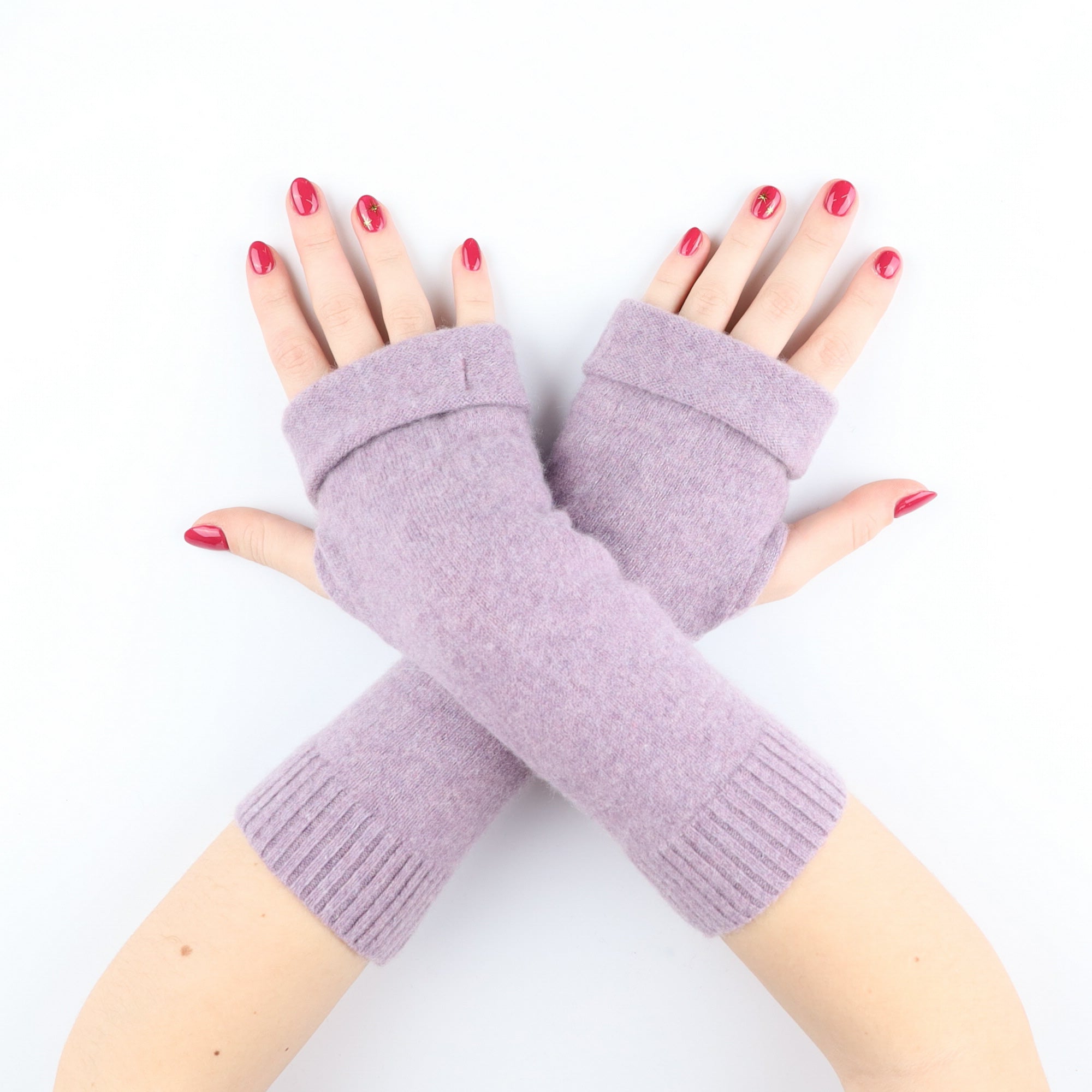 Dusky Lavender Fingerless Gloves