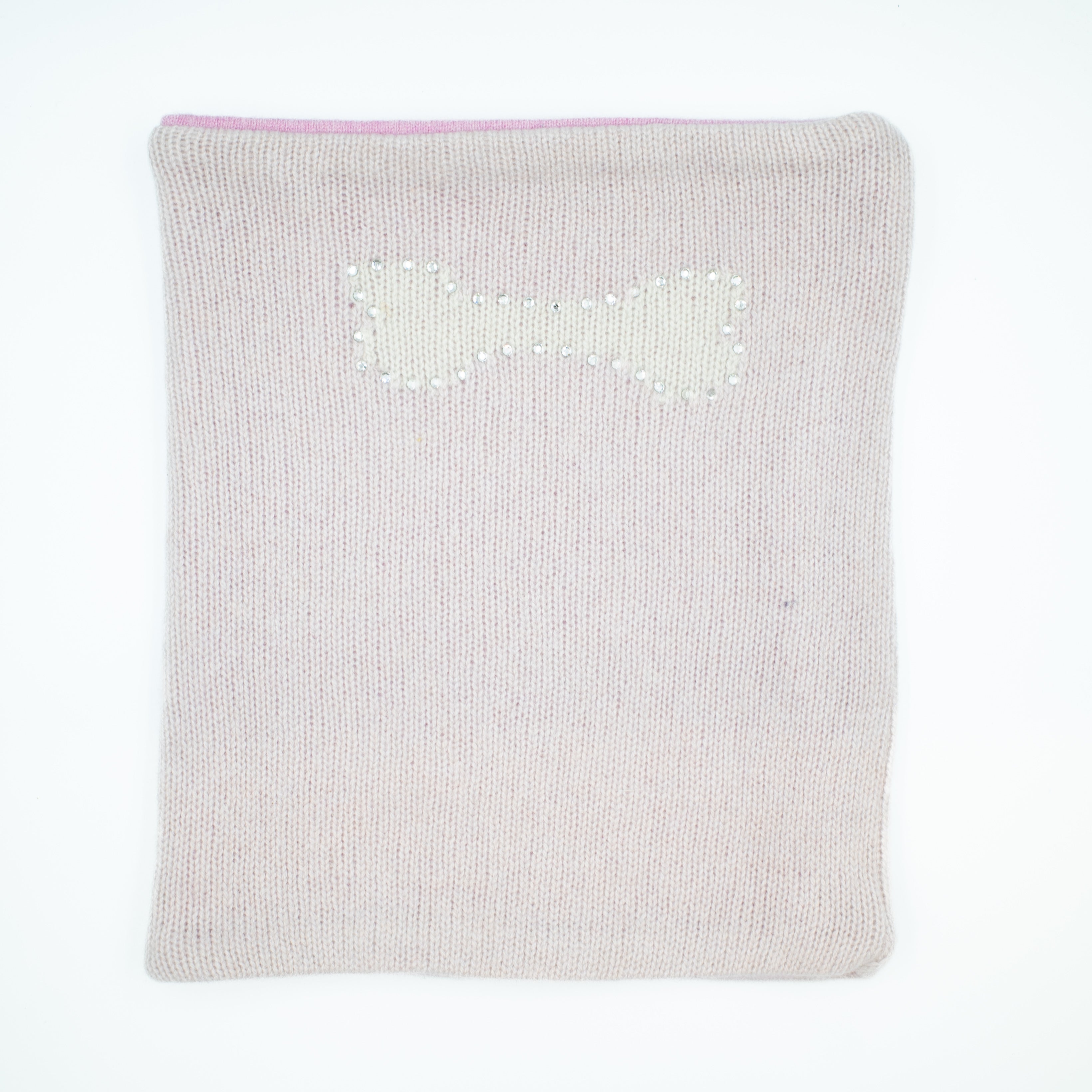 Pale Pink and Cream Diamanté Dog Bone Luxury Double Layered Snood