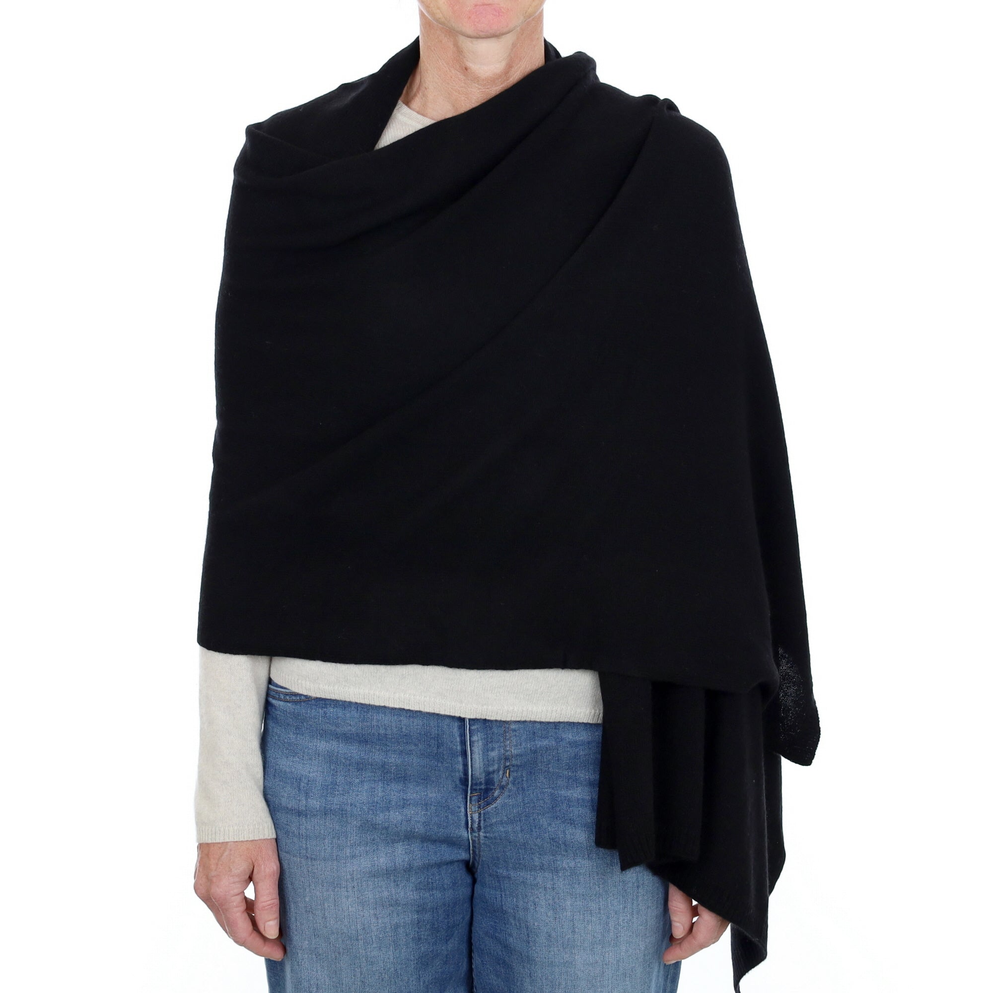 Brand New Black Recycled Cashmere Wrap