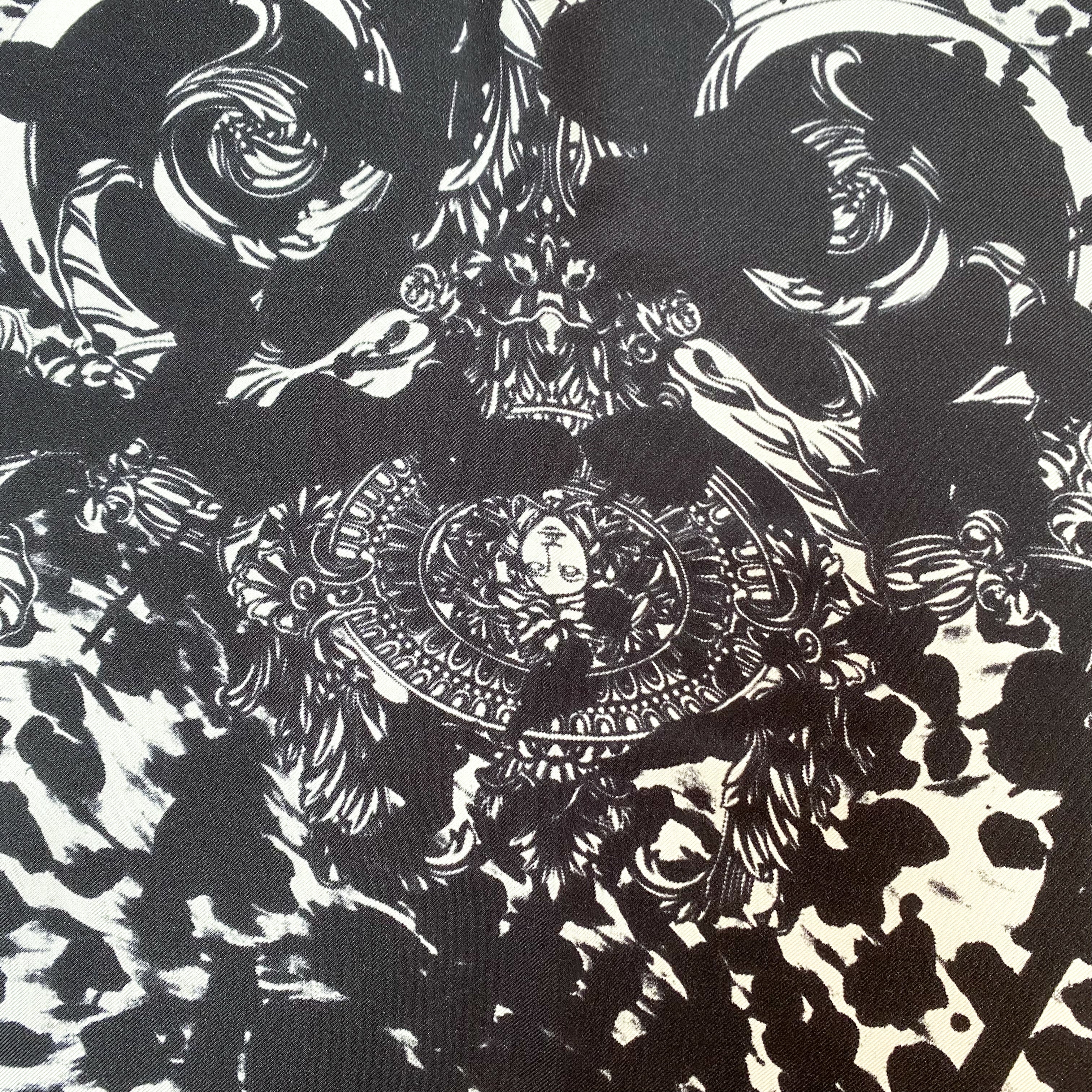 Versace Monochrome Designer Silk Scarf