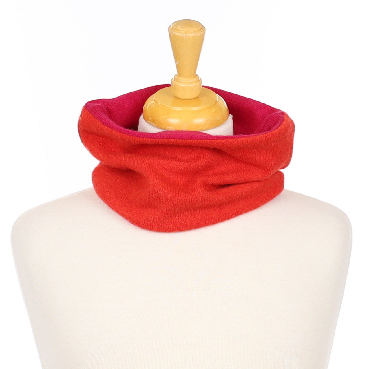 Vermillion Red and Cherry Pink Neck Warmer