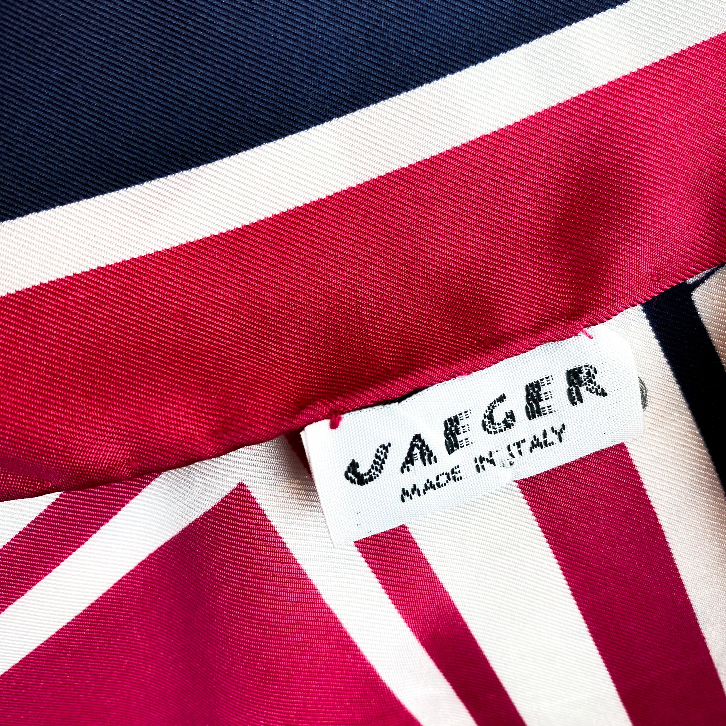 Vibrant Jaeger Logo Silk Scarf