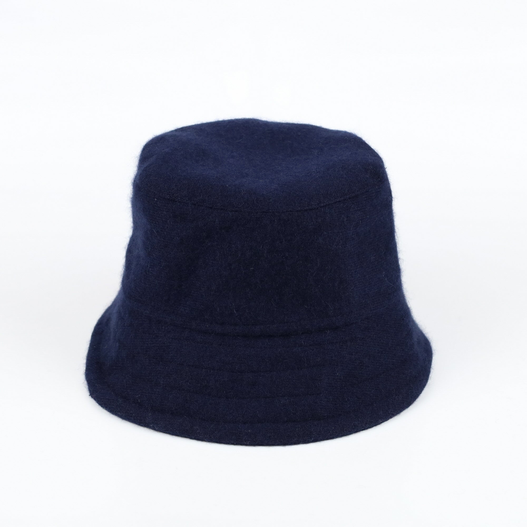 Midnight Navy Blue Reversible Cashmere Bucket Hat Small