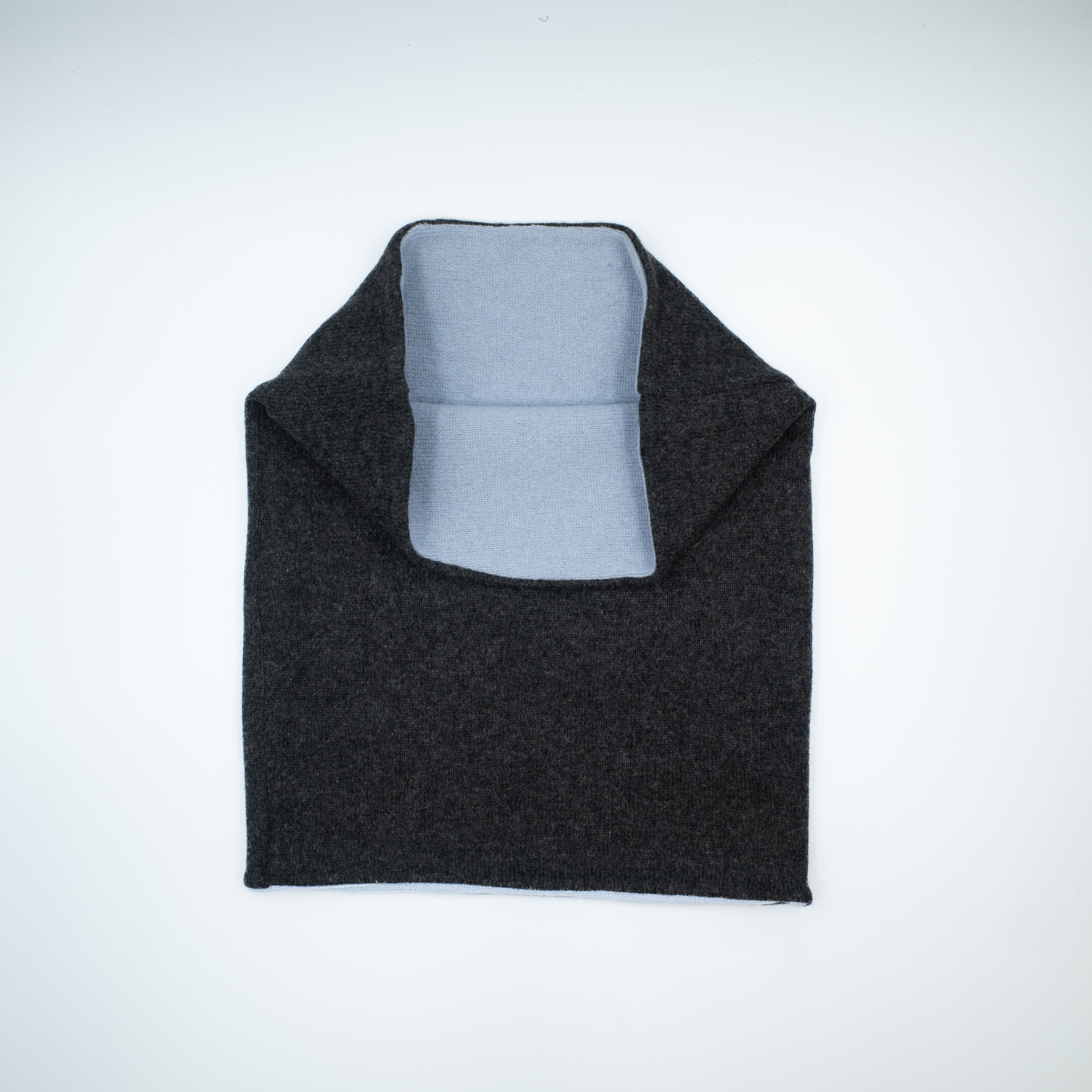 Pale Blue and Slate Grey Luxury Double Layered Snood