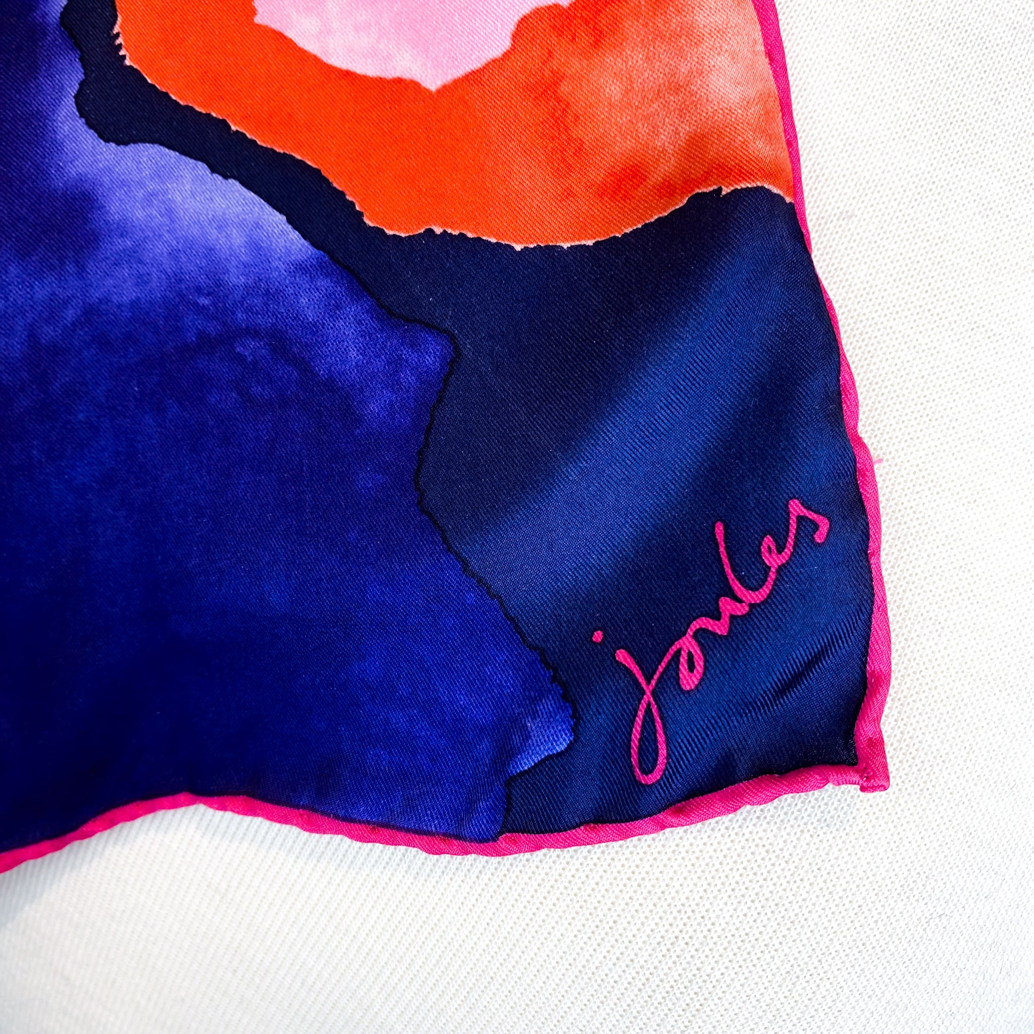 Joules Abstract Floral Design Silk Scarf