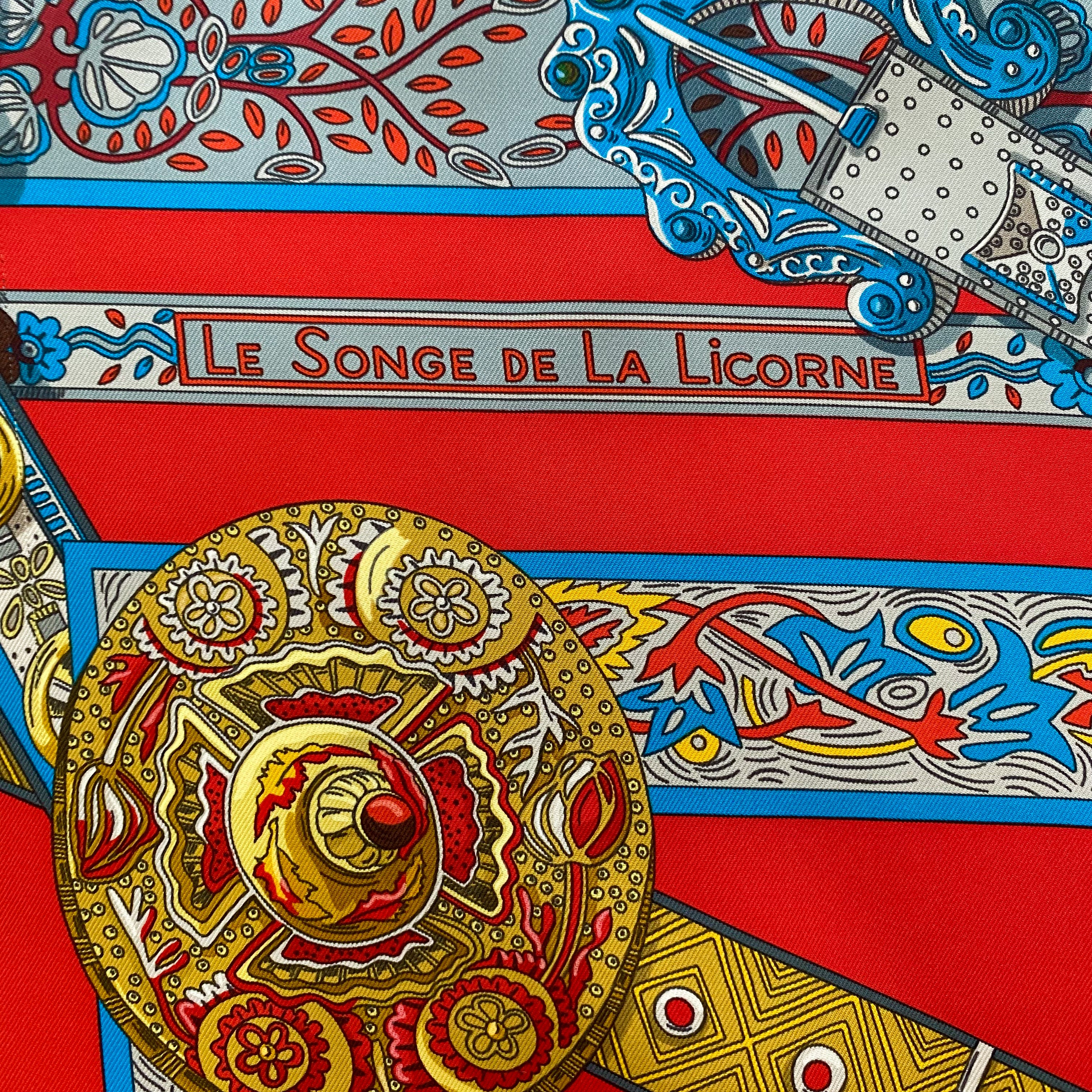 Hermès Le Song De La Licorne Silk Scarf