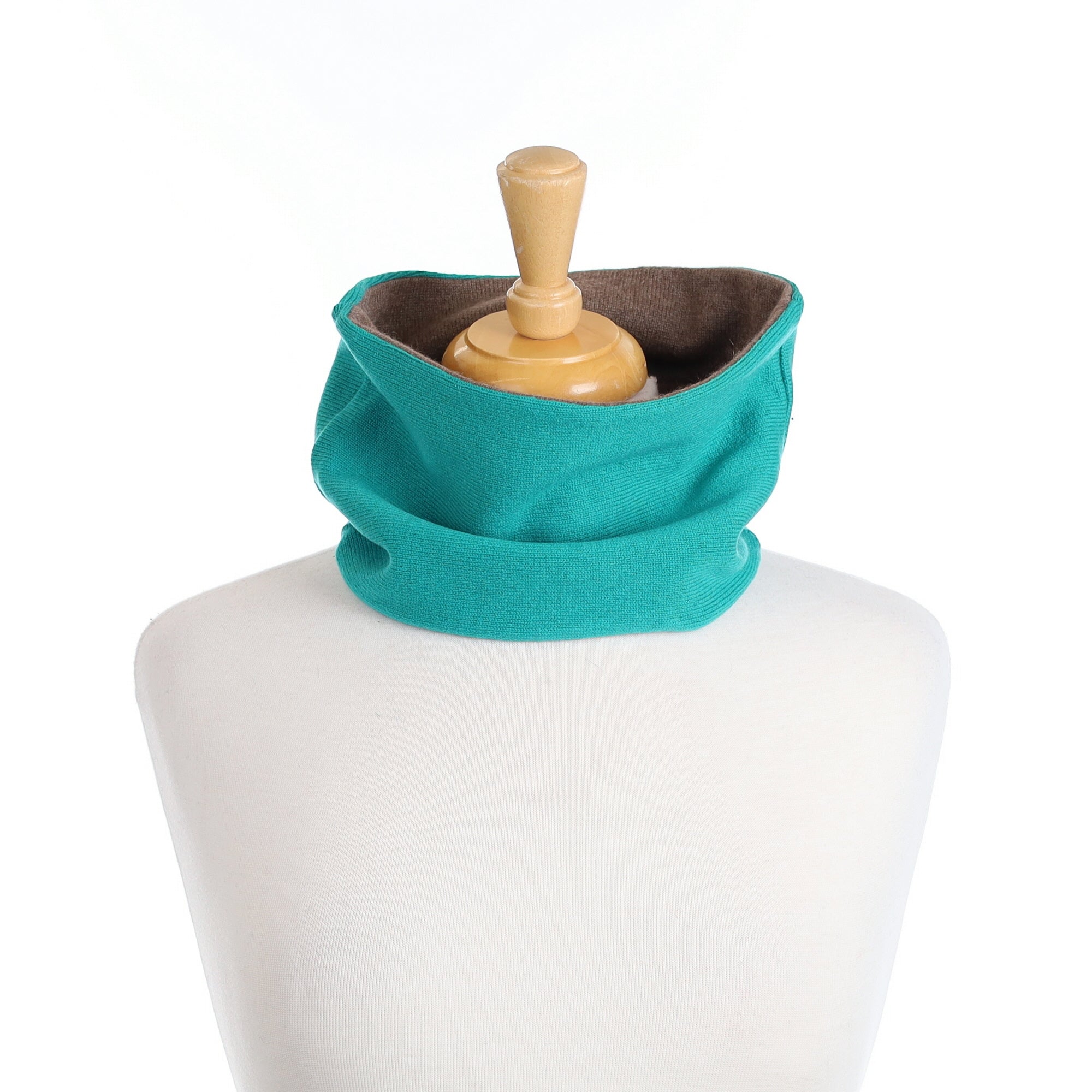 Sea Green and Caramel Neck Warmer