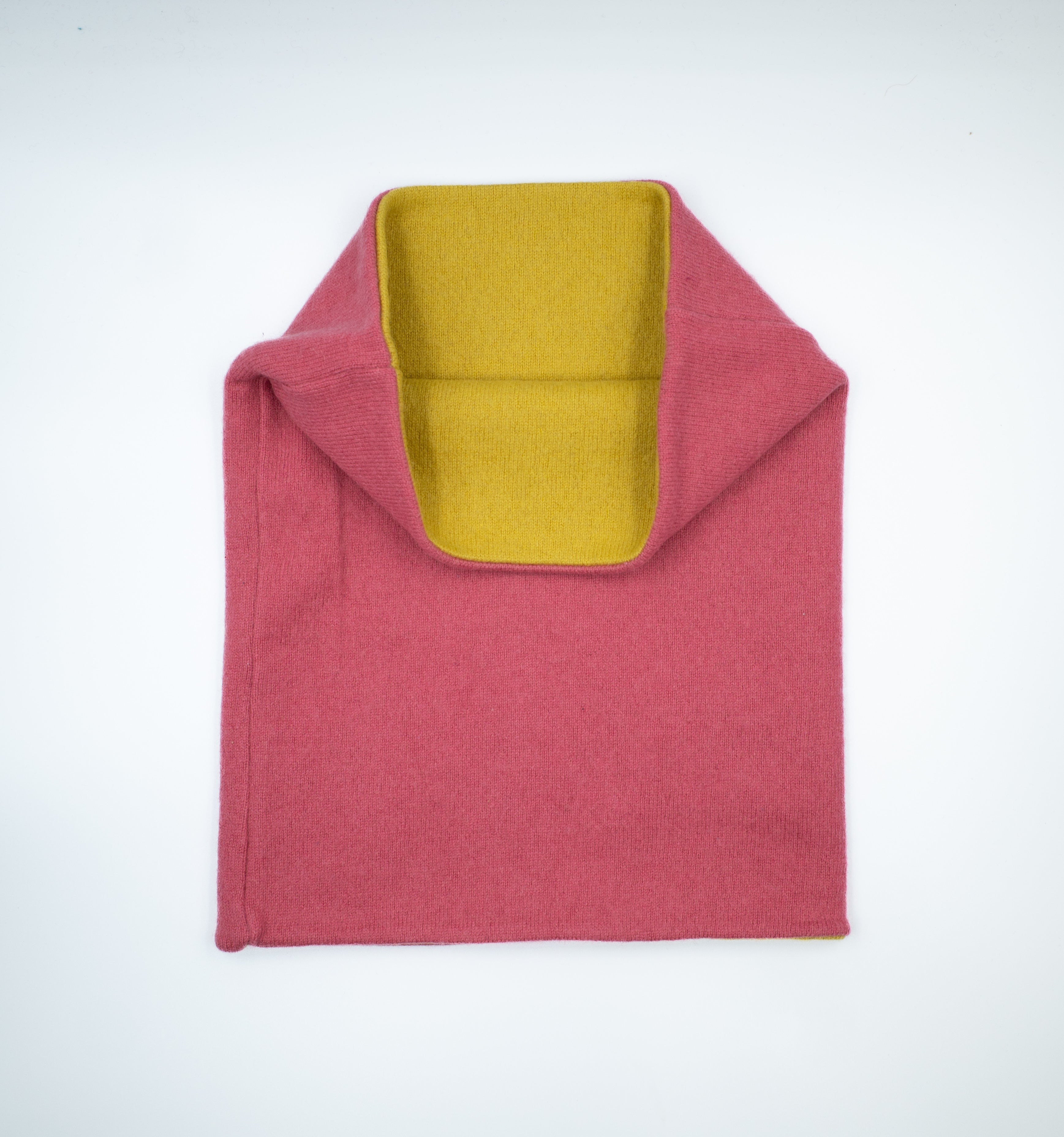 Rose Pink and Chartreuse Yellow Luxury Double Layered Snood