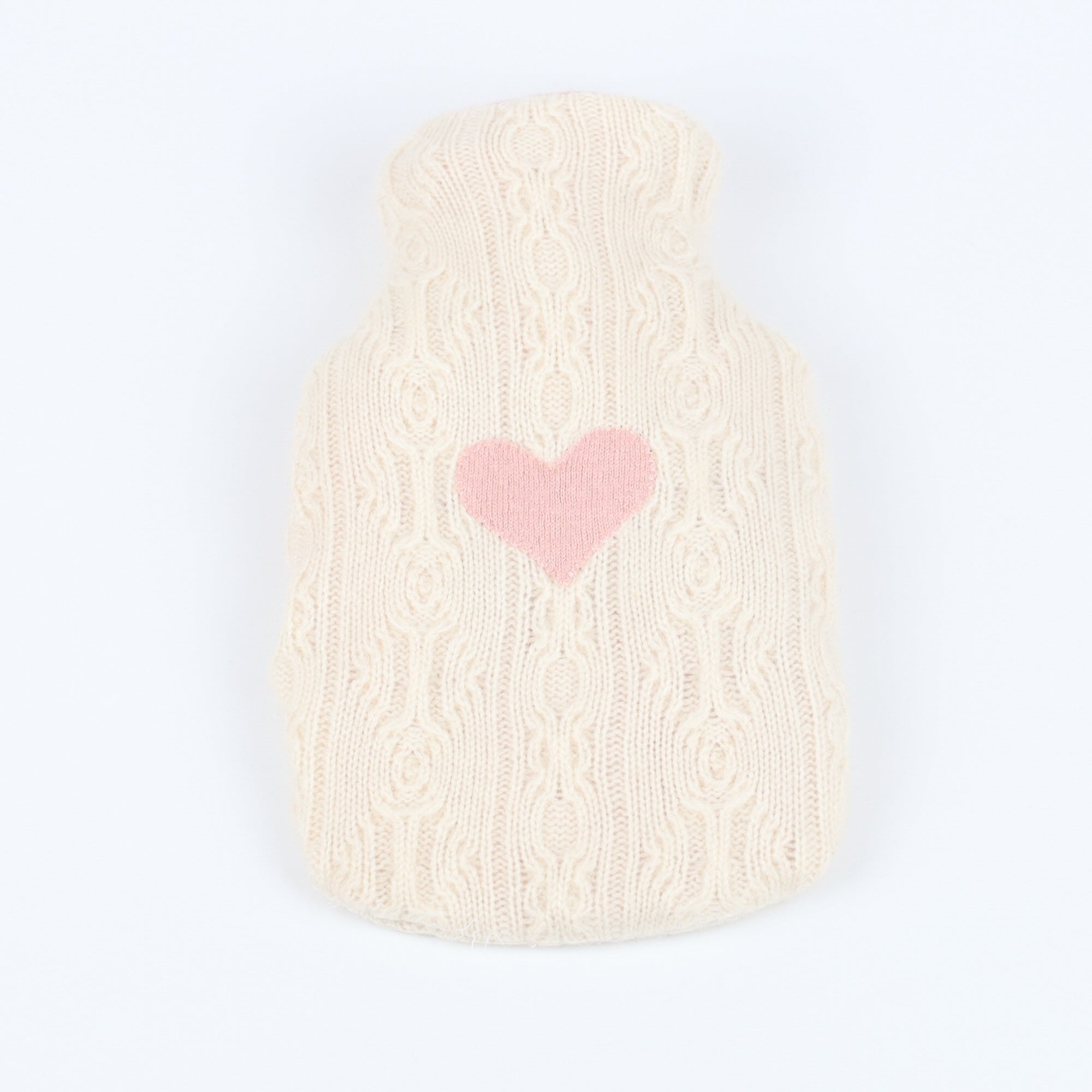 Cream Fancy Knit Small Cashmere Hot Water Bottle