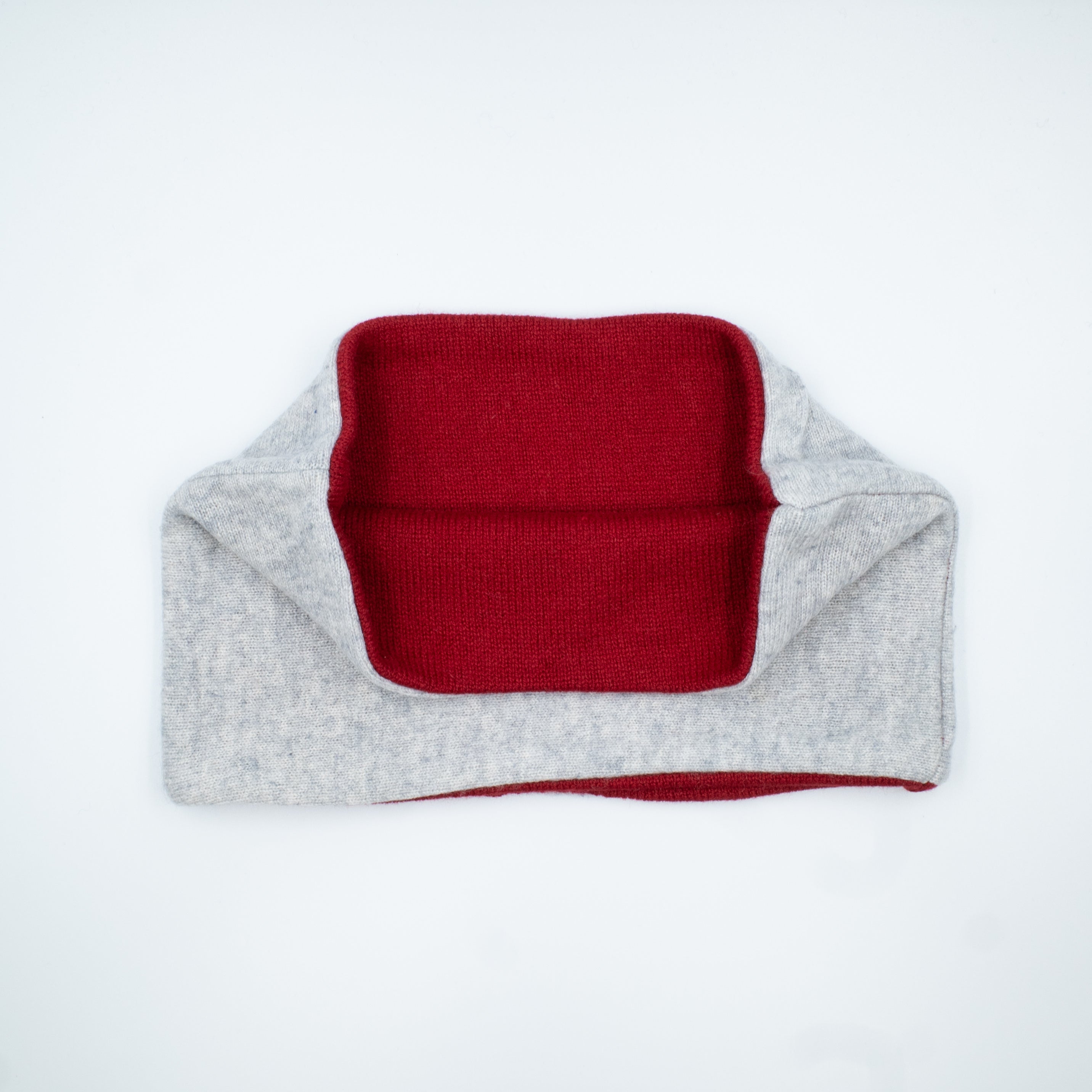 Men’s Post Box Red and Mist Grey Cashmere Neck Warmer