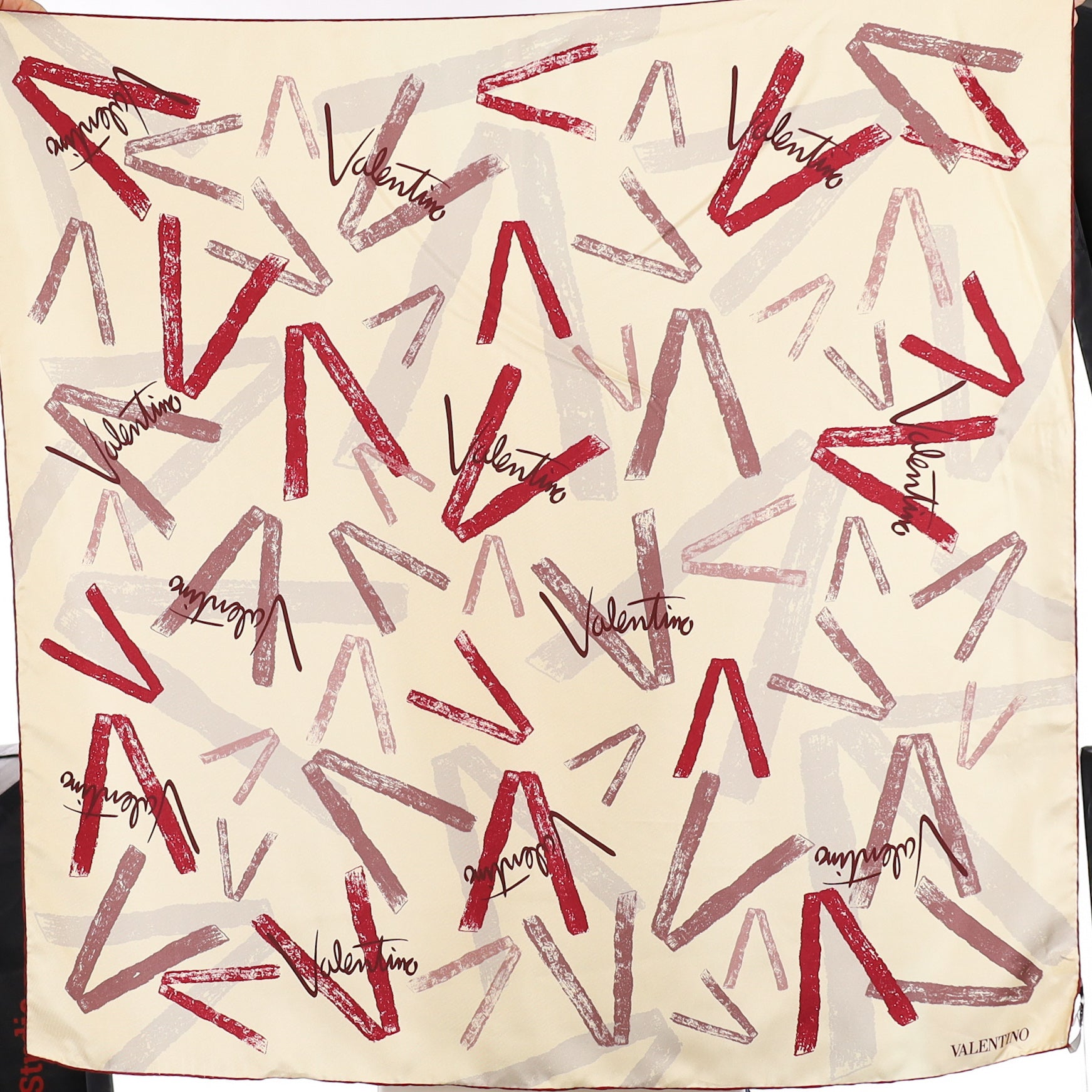 Brand New Valentino V Designer Silk Scarf