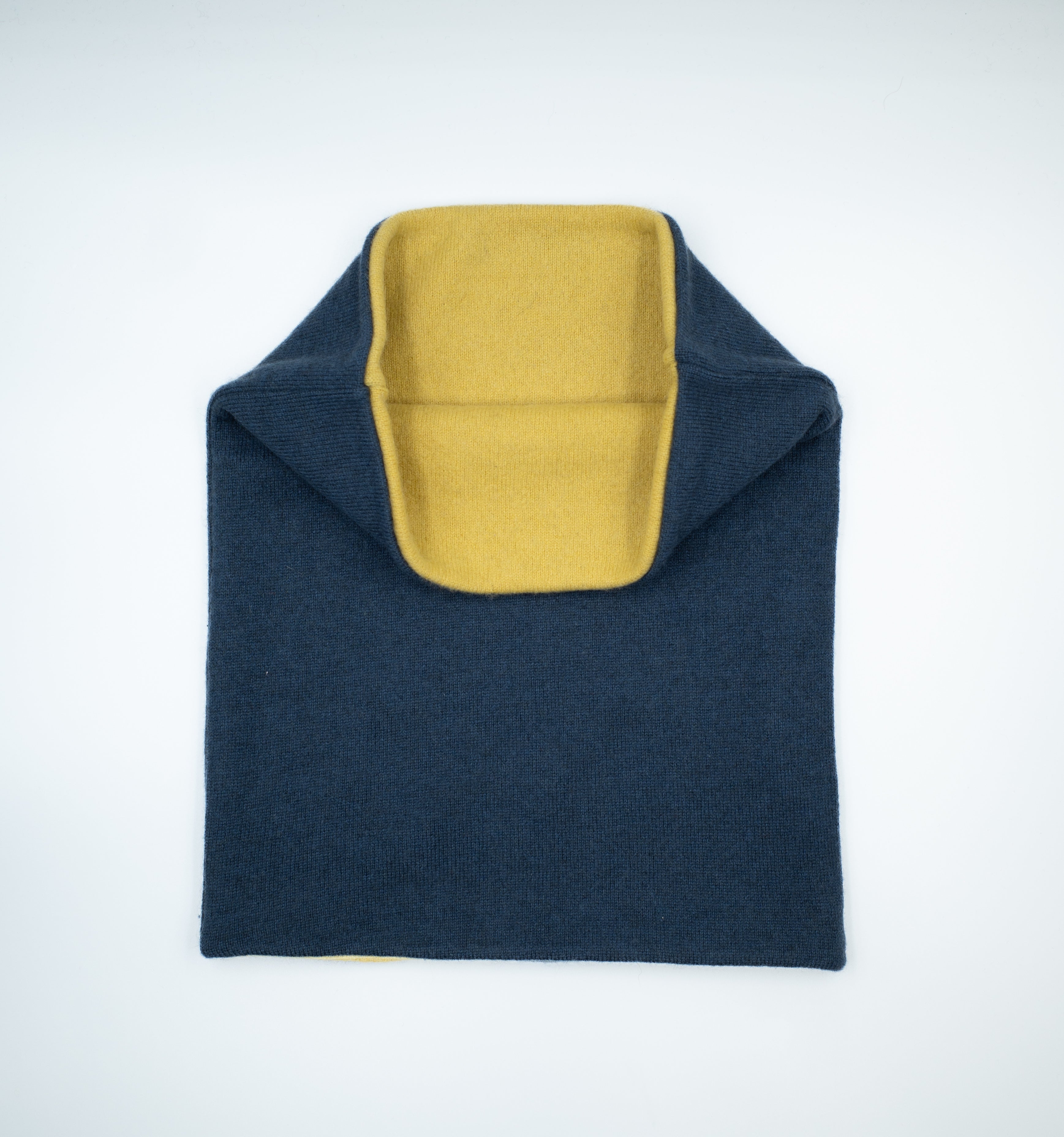 Men’s Dark Denim and Mustard Double Layered Snood