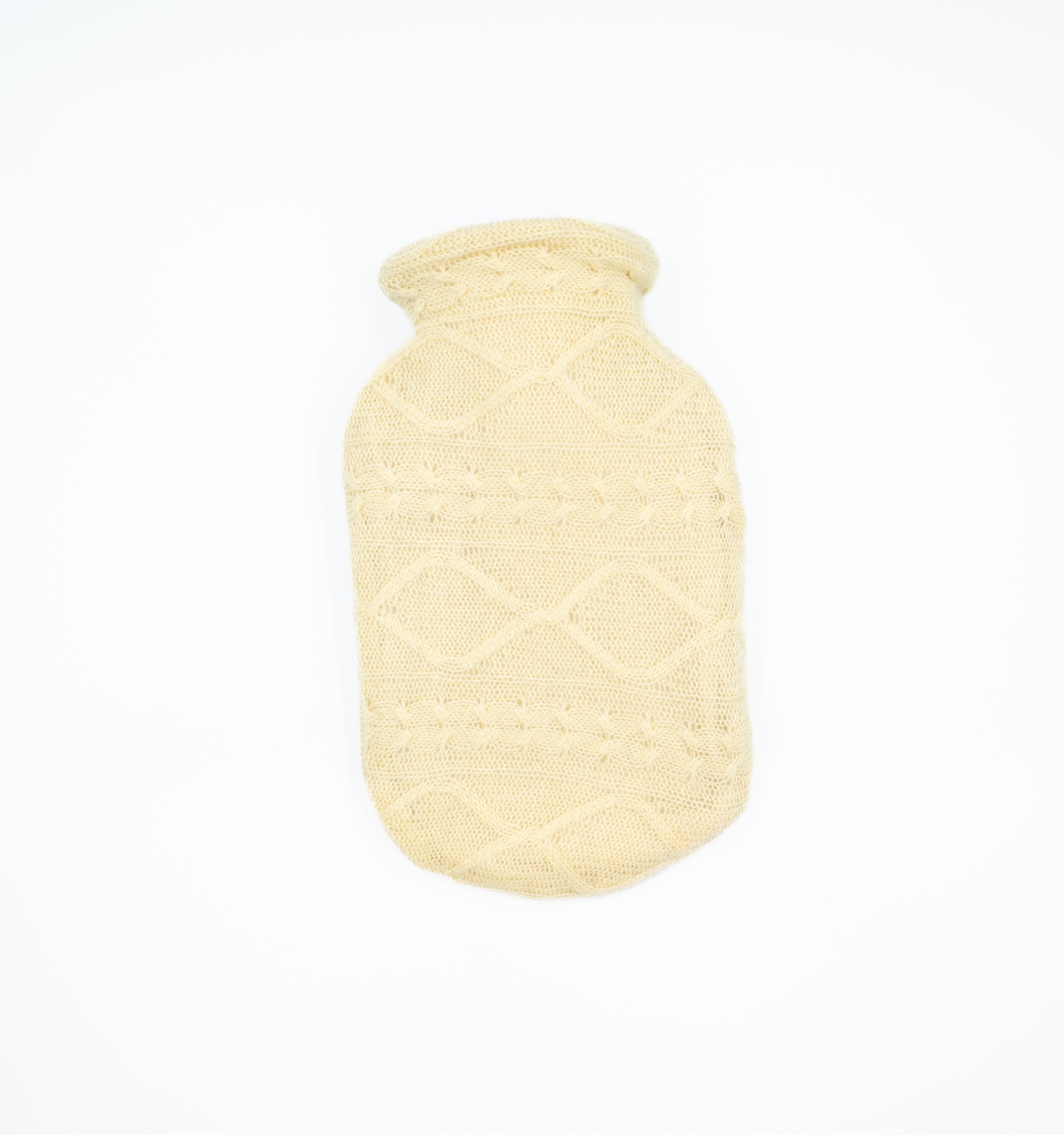 Sunshine Yellow Pattern Knit Cashmere Small Hot Water Bottle