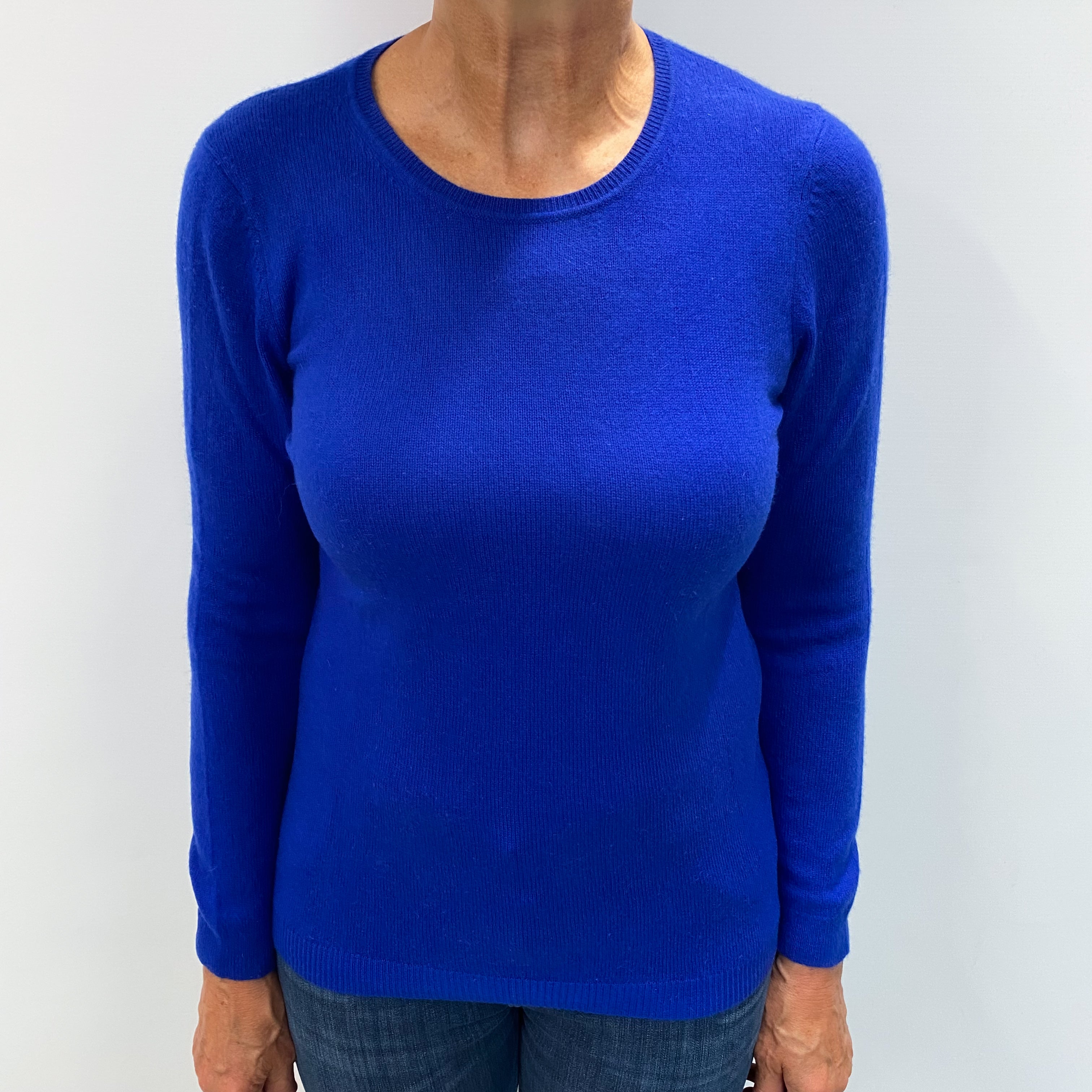 Royal Blue Cashmere Crew Neck Jumper Medium