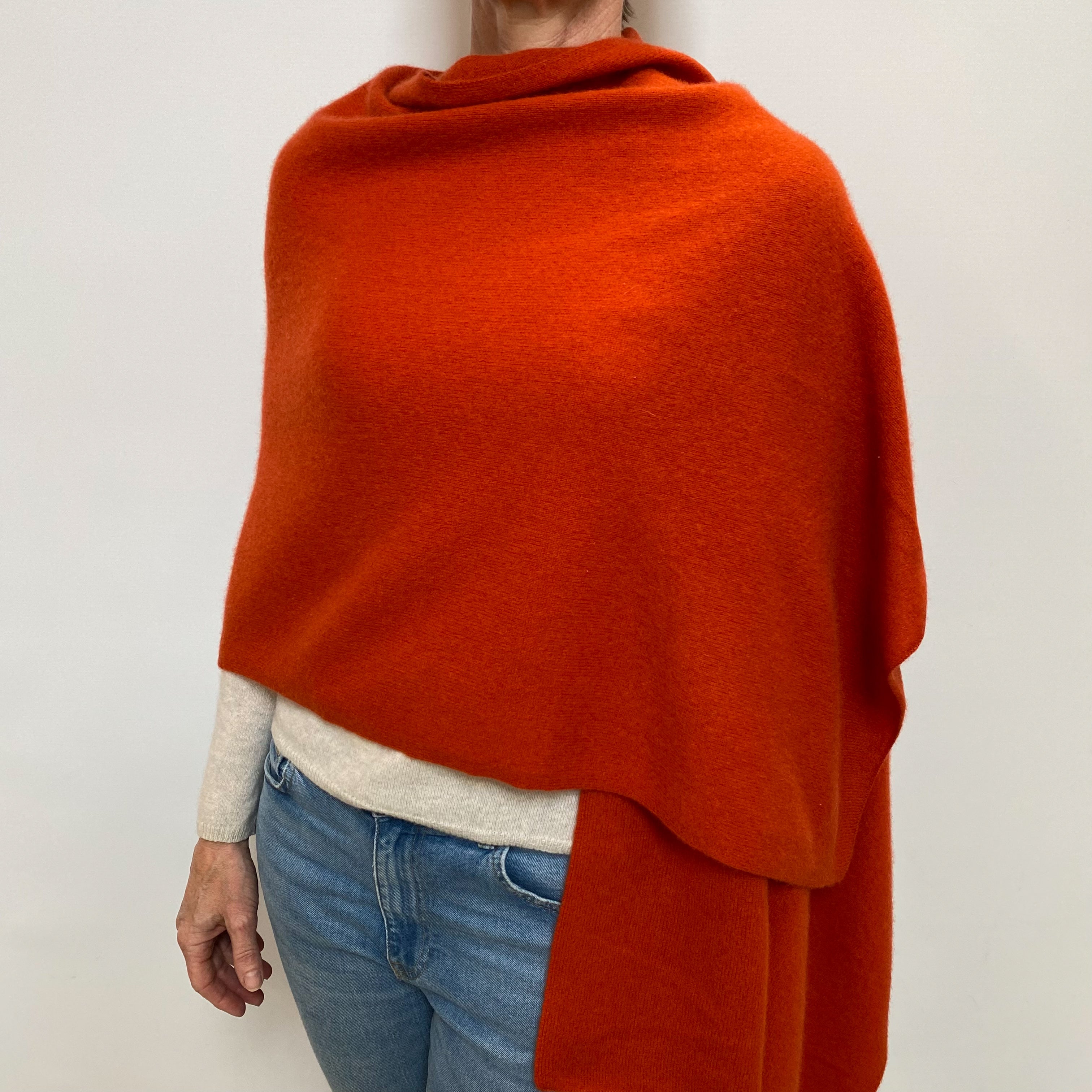 Brand New Burnt Orange Recycled Cashmere Wrap DISPATCHED W/C 21ST OCTOBER