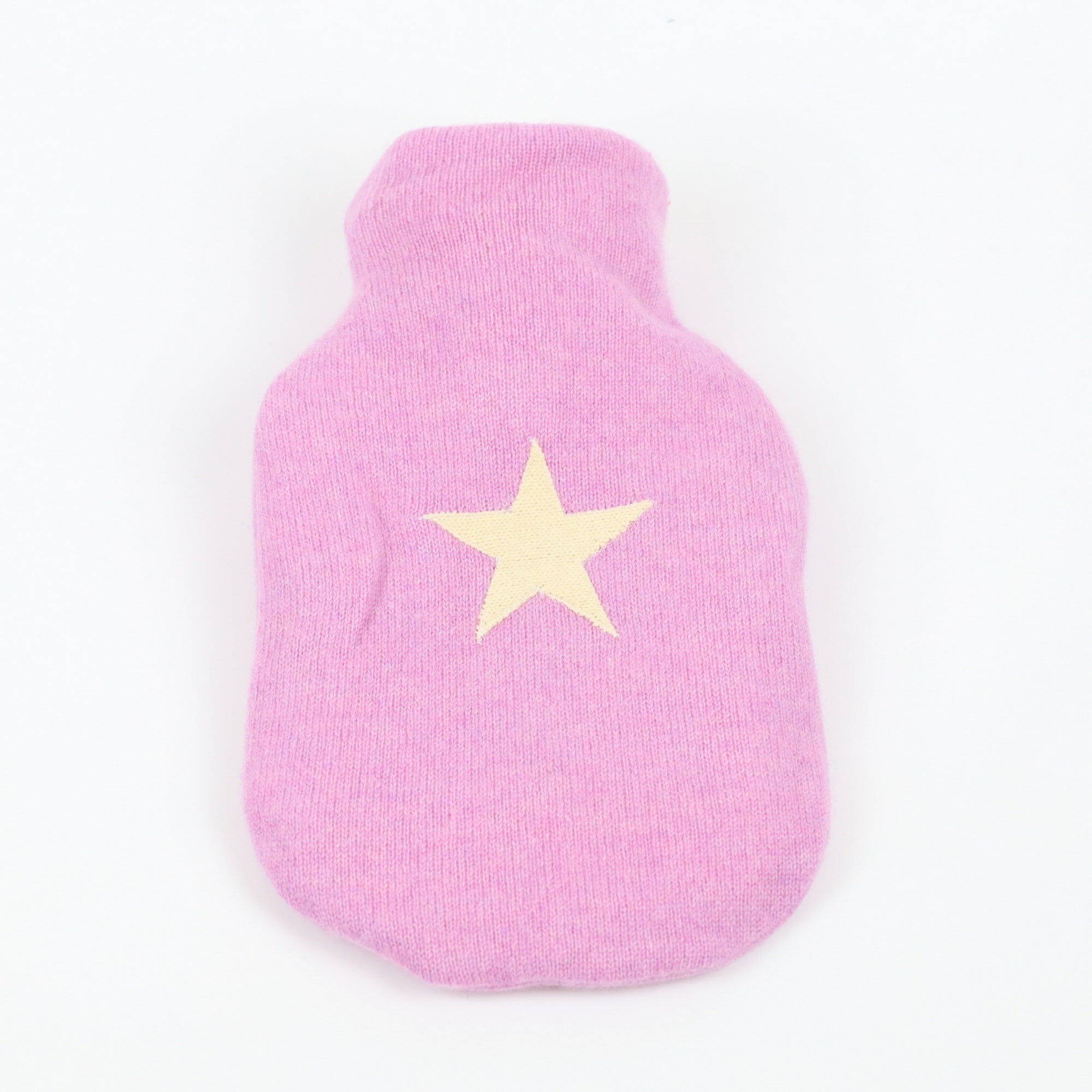 Deep Mauve and Cream Small Cashmere Hot Water Bottle