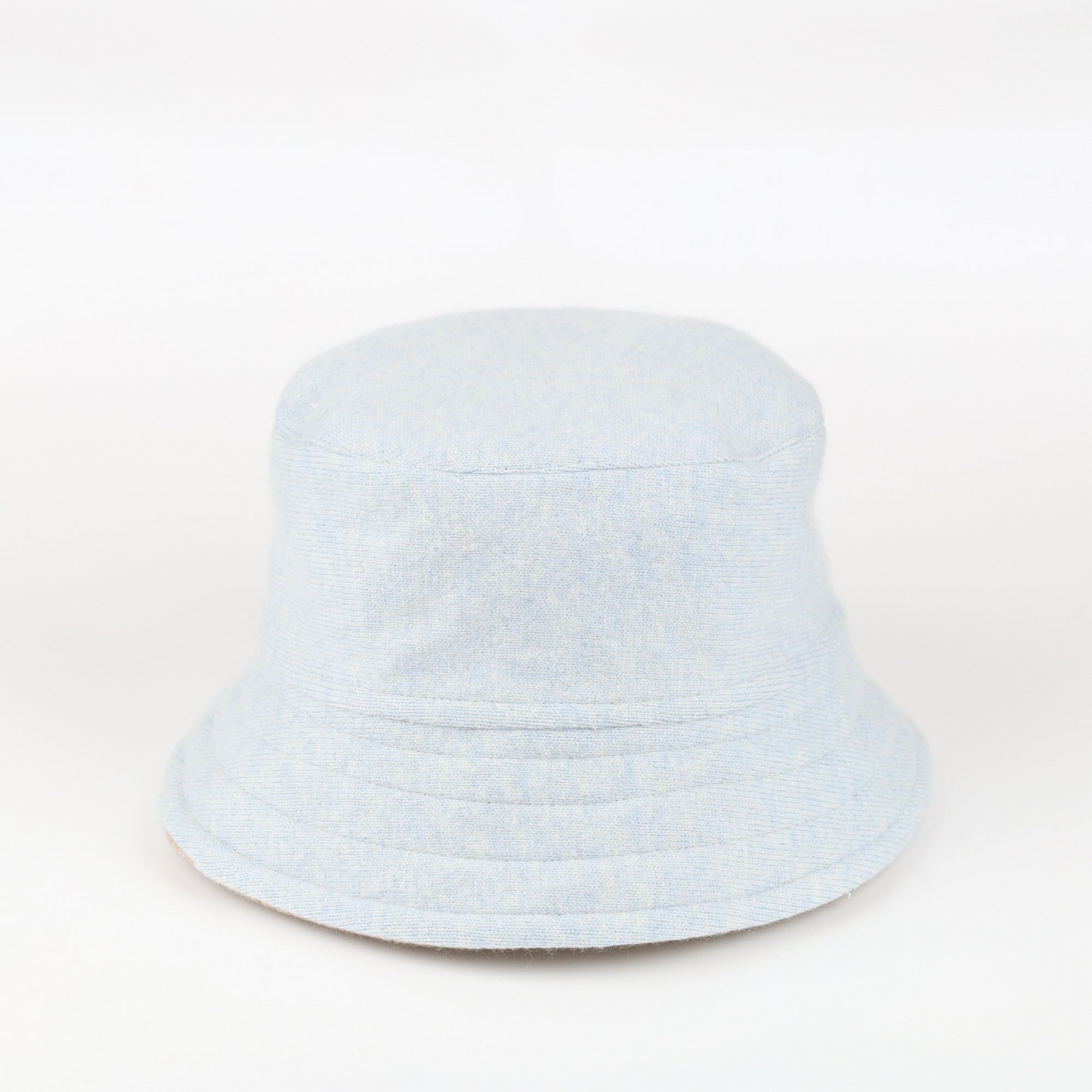 Taupe Brown Reversible Cashmere Bucket Hat Small