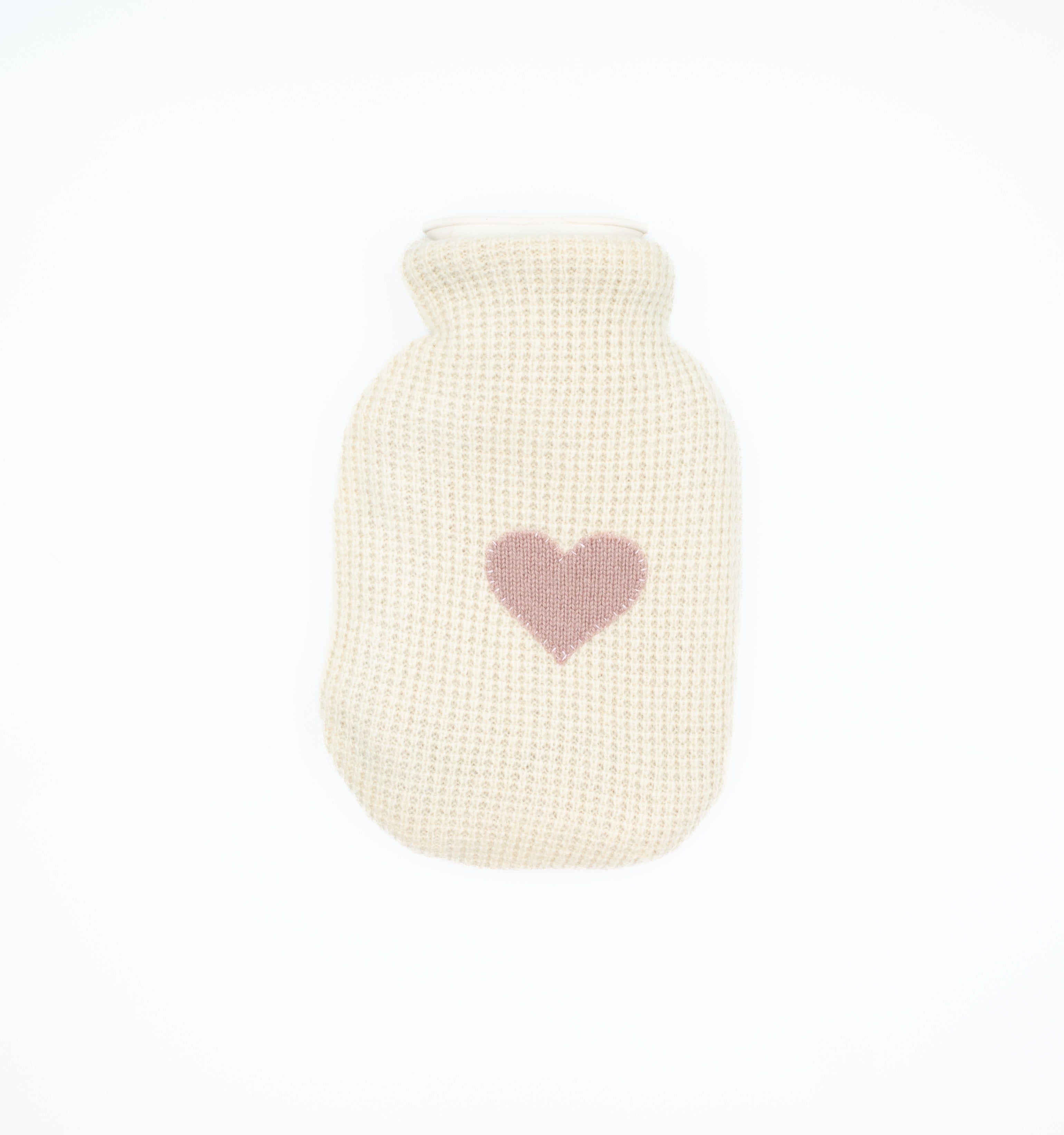 Cream Waffle Knit Cashmere Small Hot Water Bottle