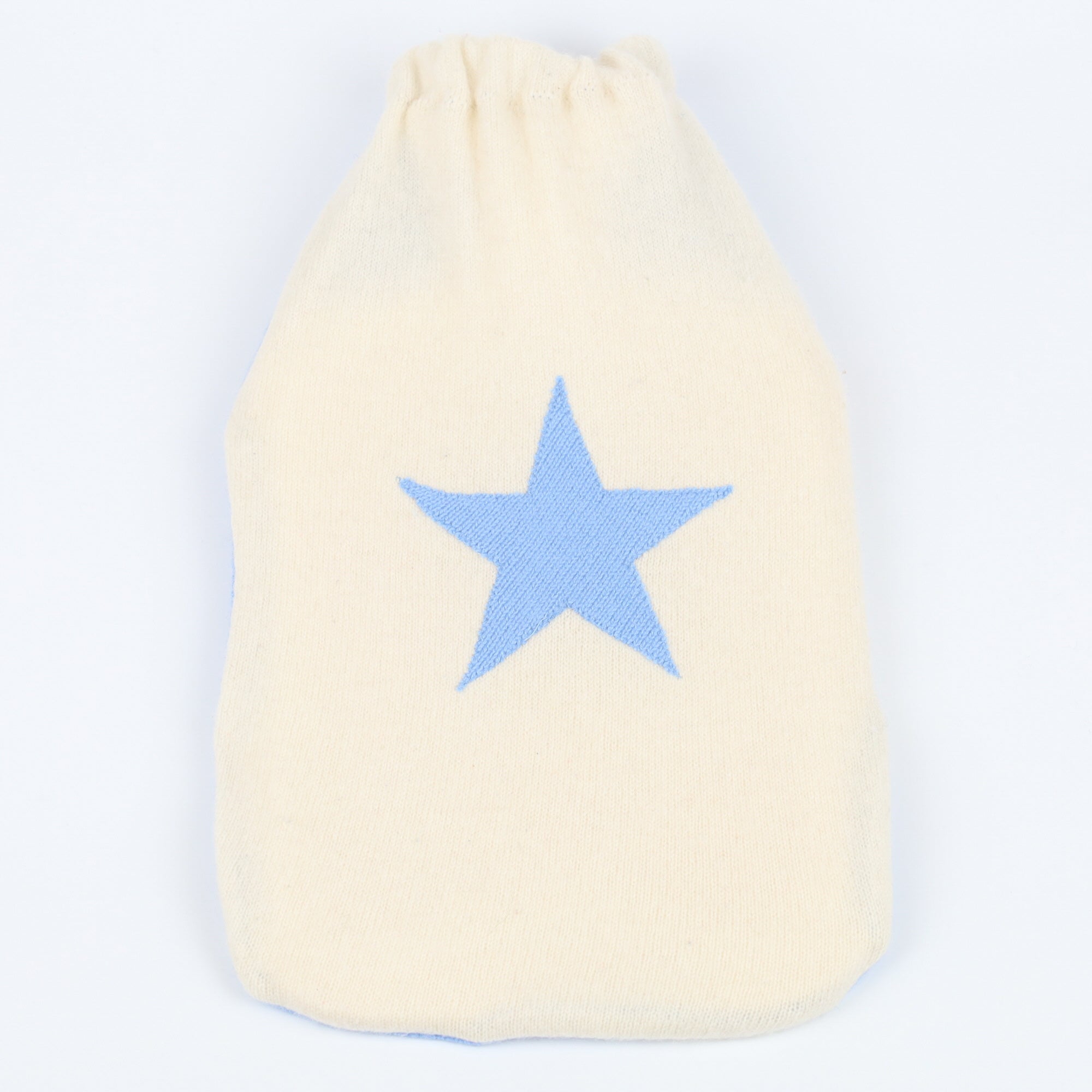 Ivory and Cornflower Blue Large Cashmere Hot Water Bottle