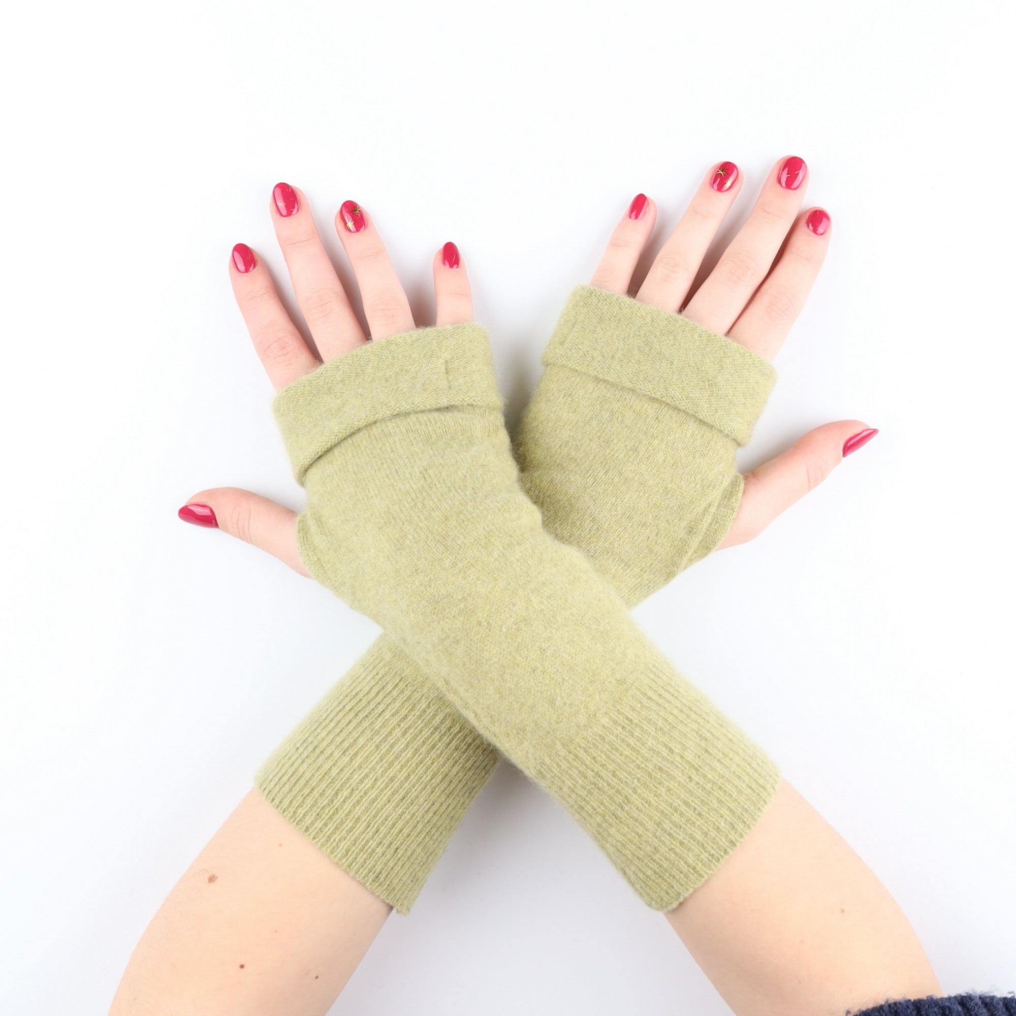 Olive Green Fingerless Gloves