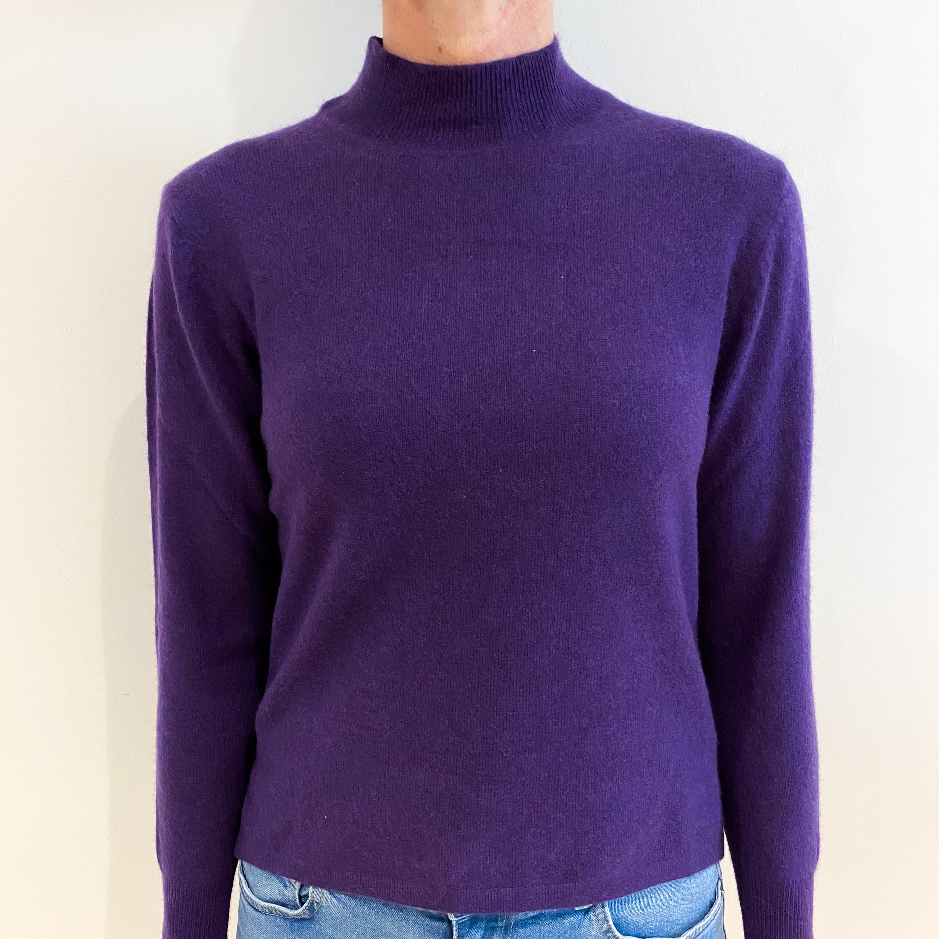 Iris Purple Cashmere Turtle Neck Jumper Small