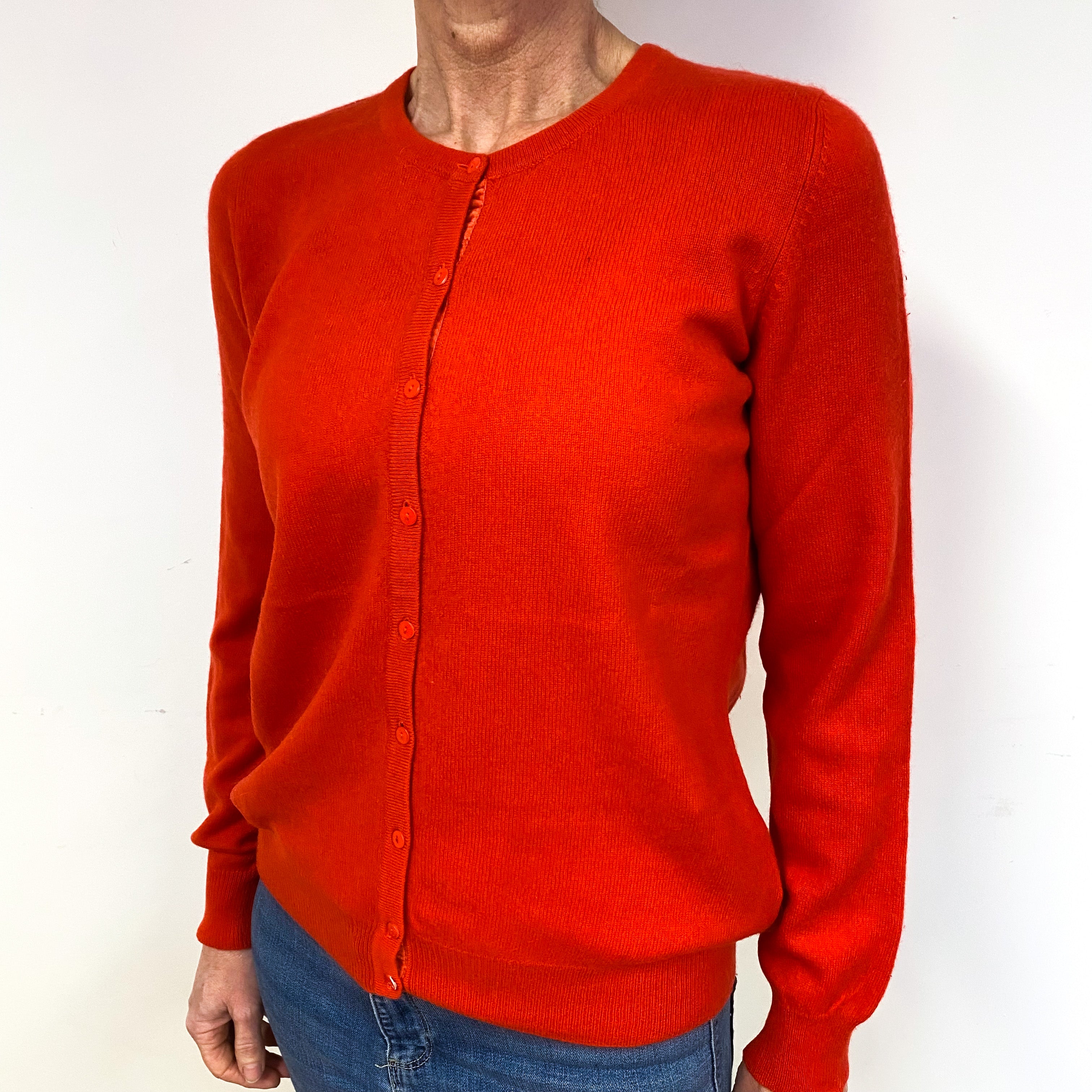 Sunburst Orange Cashmere Cardigan Medium