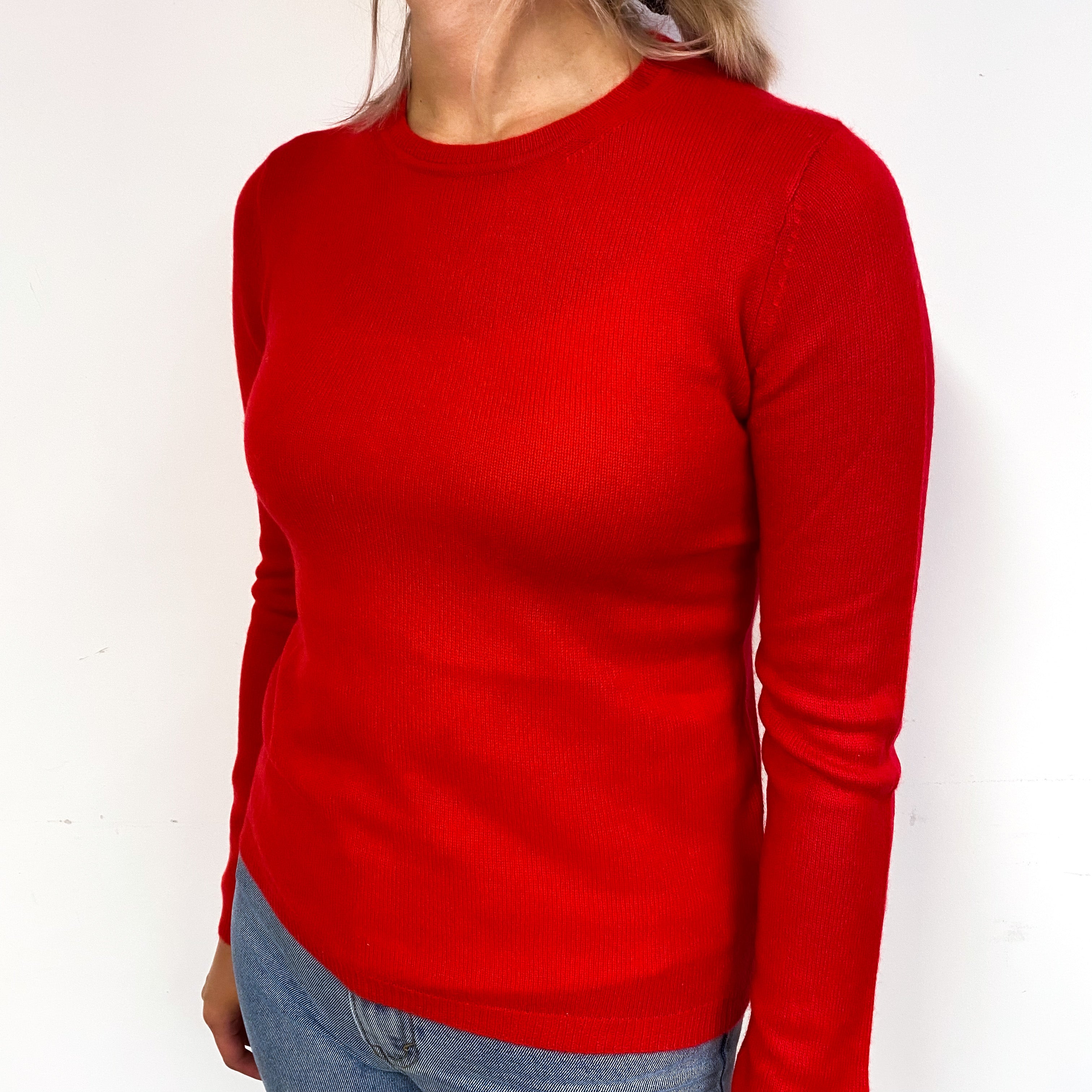 Scarlett Red Cashmere Crew Neck Jumper Small