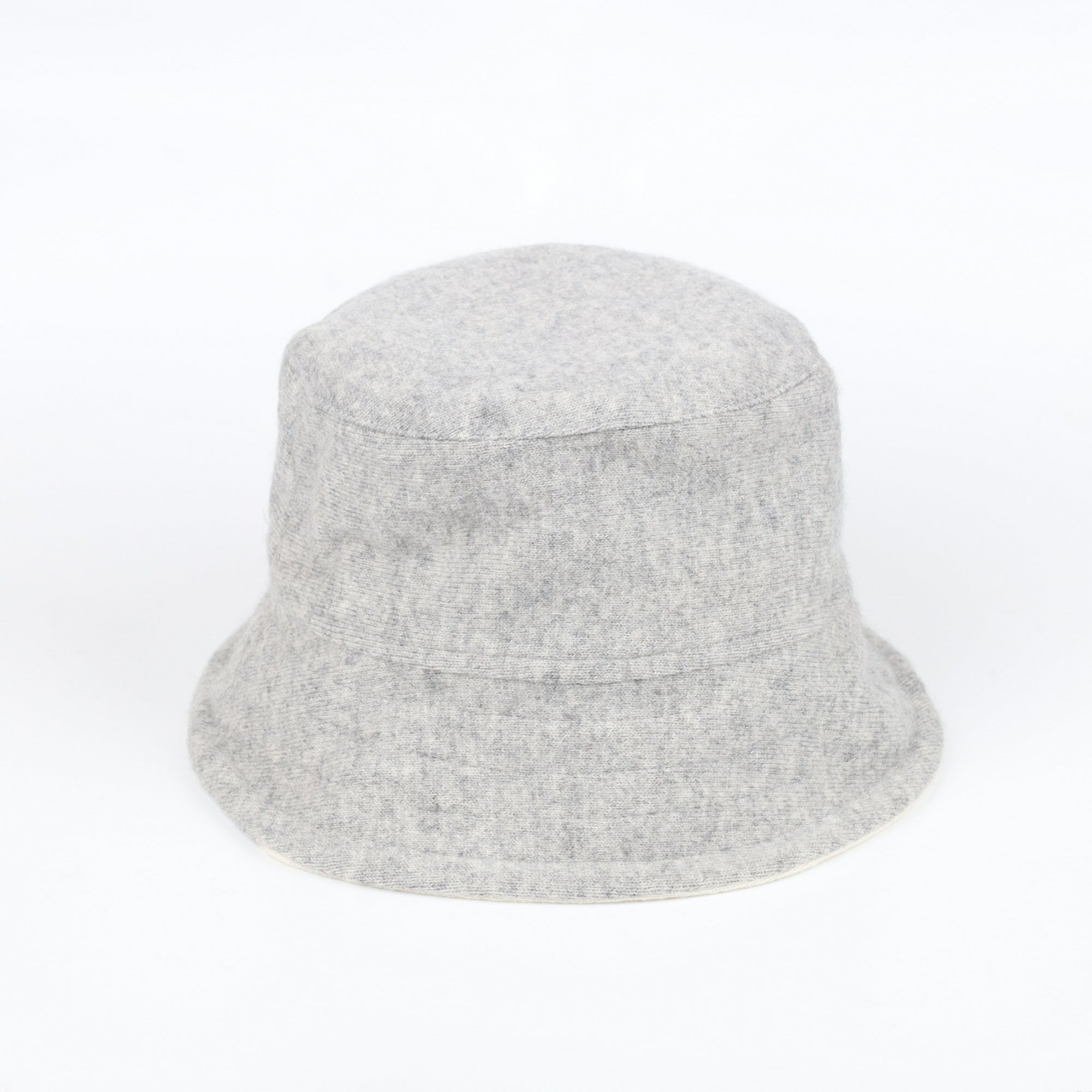 Ivory Cream Reversible Cashmere Bucket Hat Medium