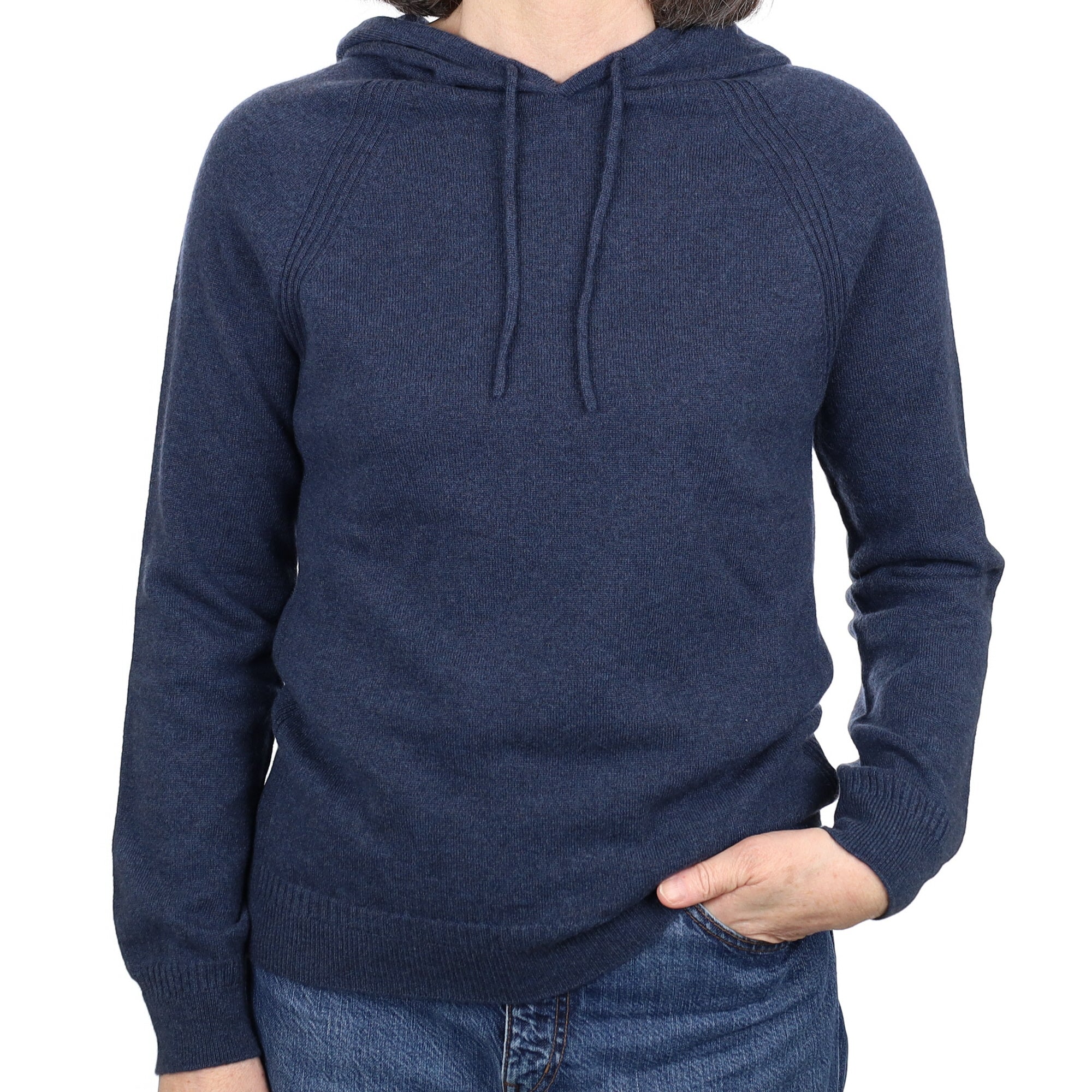 Brand New Scottish Midnight Blue Cashmere Hoodie Medium