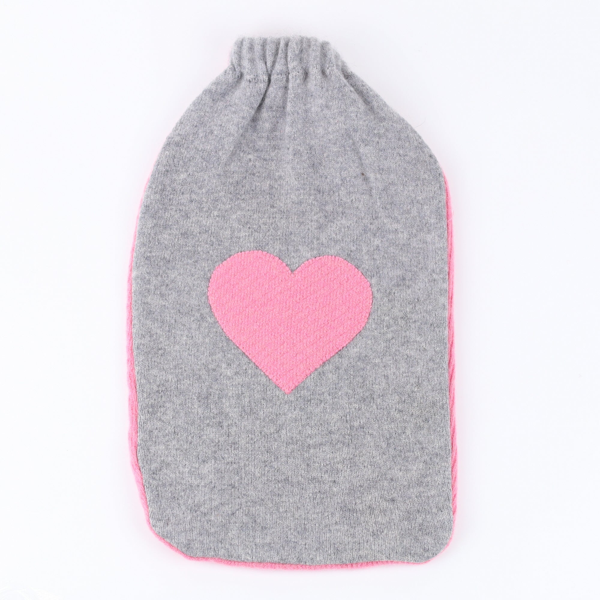 Ash Grey and Pink Cashmere Large Hot Water Bottle