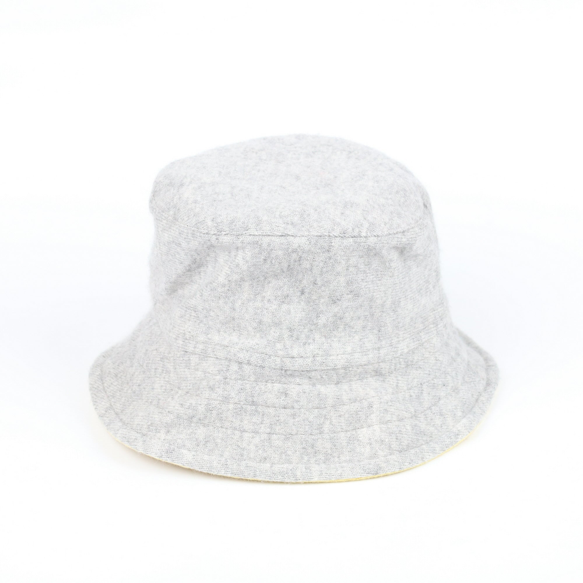 Custard Yellow Reversible Cashmere Bucket Hat Small