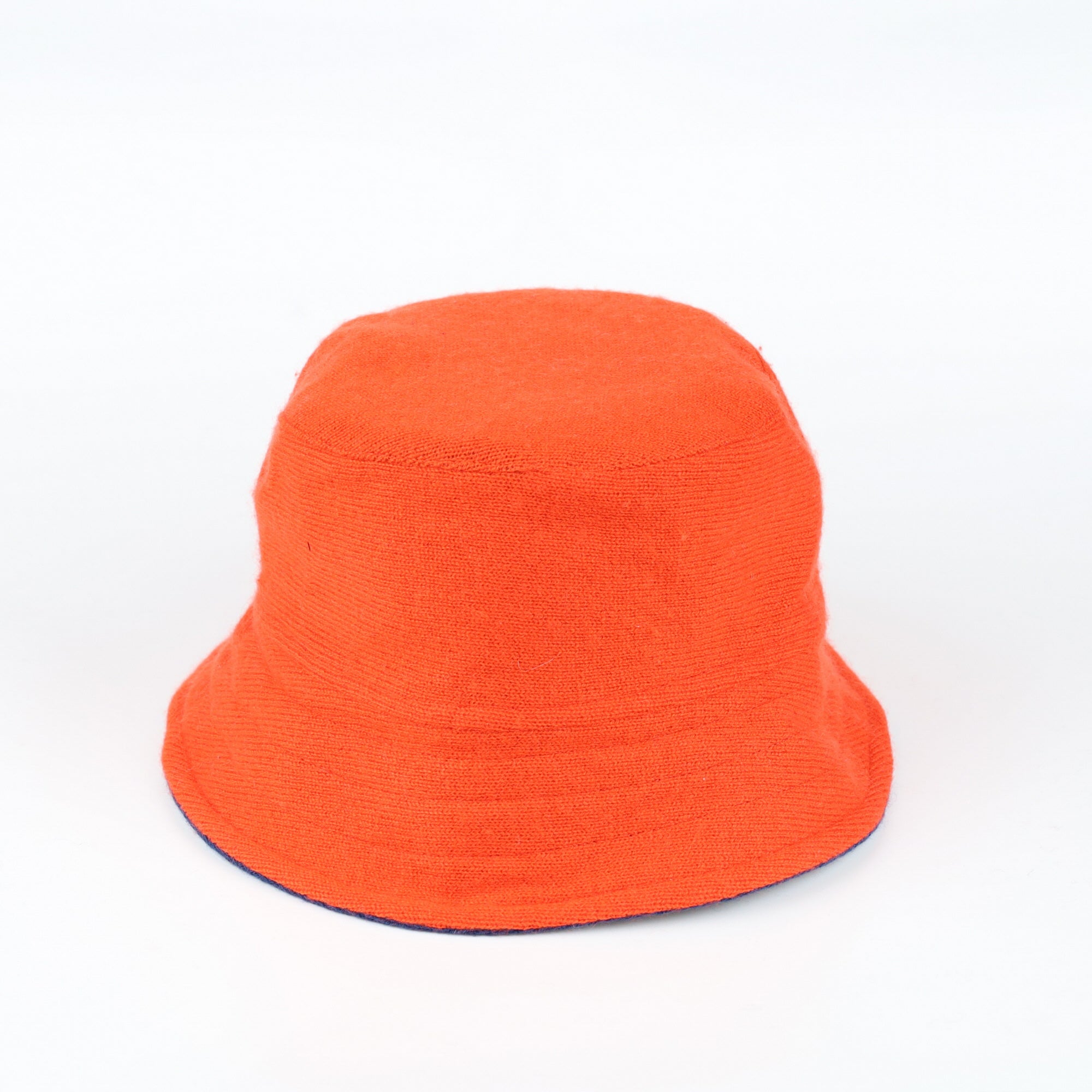 Crab Orange Reversible Cashmere Bucket Hat Small