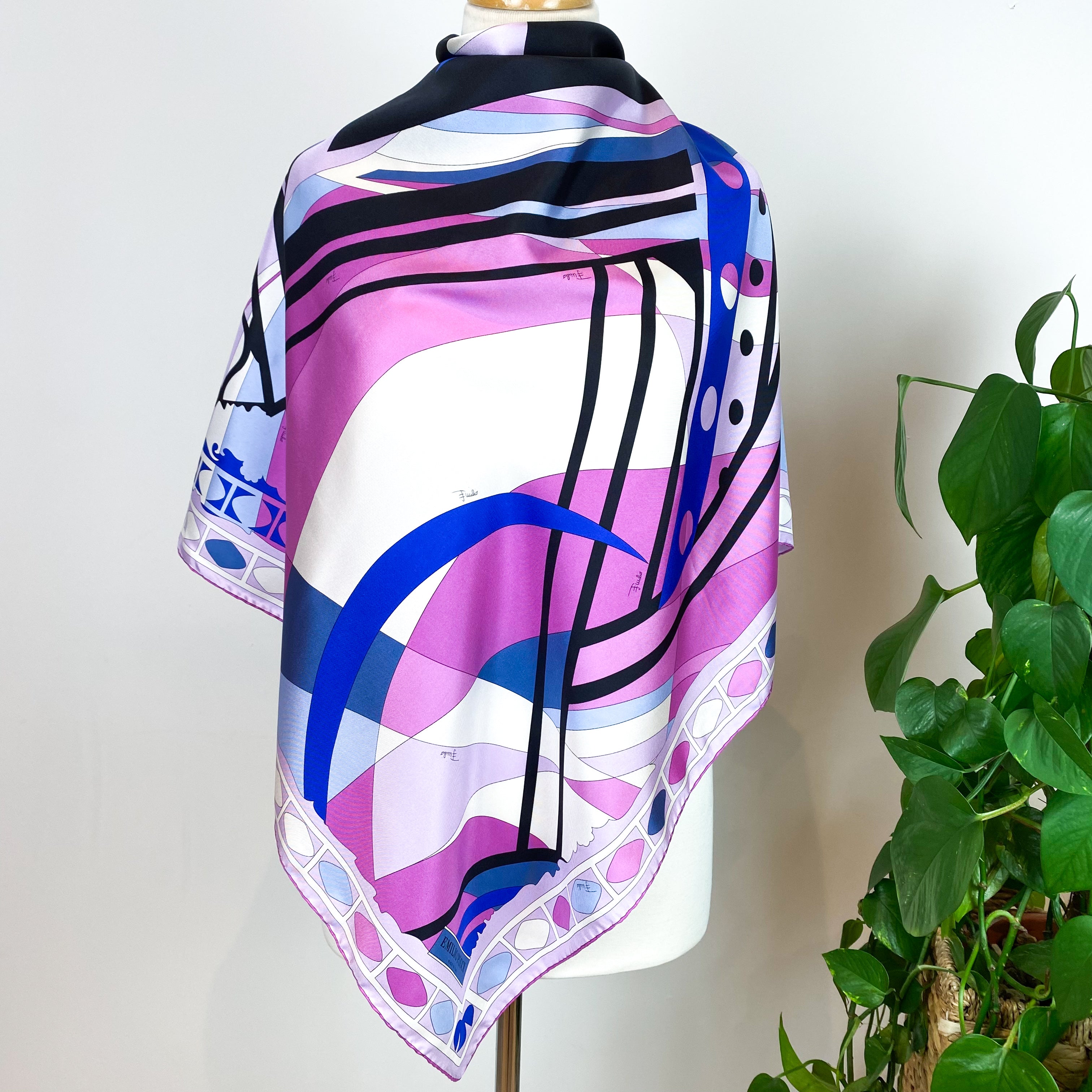 Unworn Emilio Pucci Abstract Designer Silk Scarf