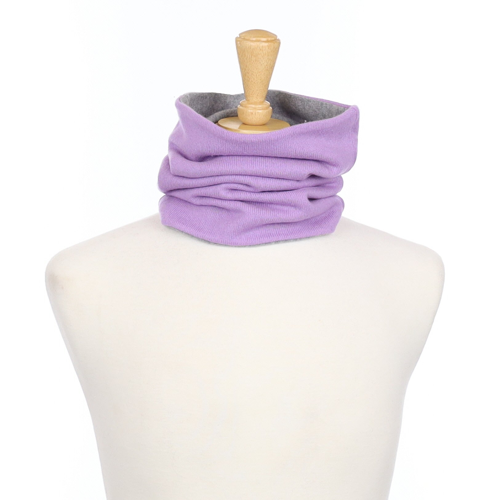 Lilac and Smoke Grey Luxury Double Layered Snood