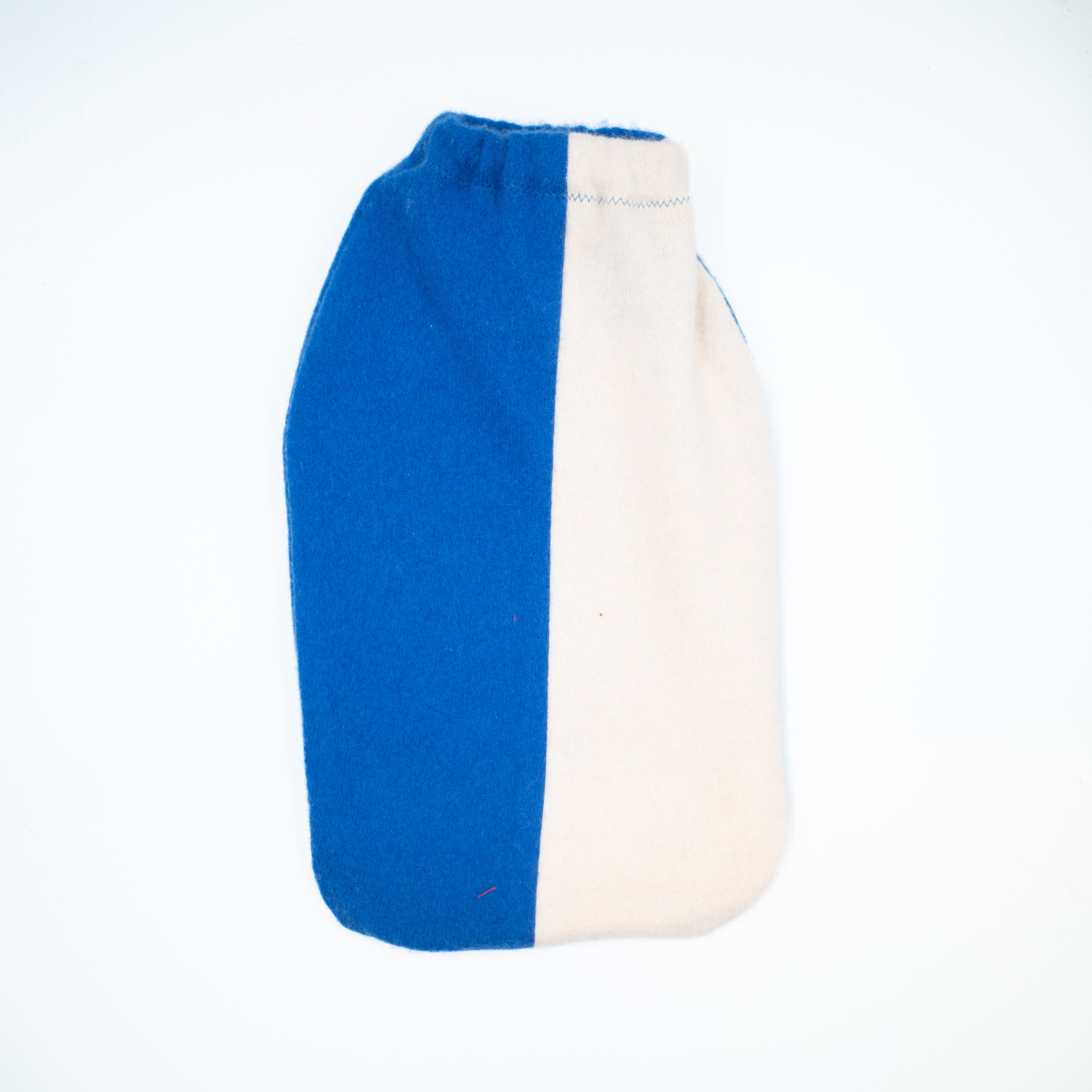 Electric Blue and Cream Cashmere Large Hot Water Bottle