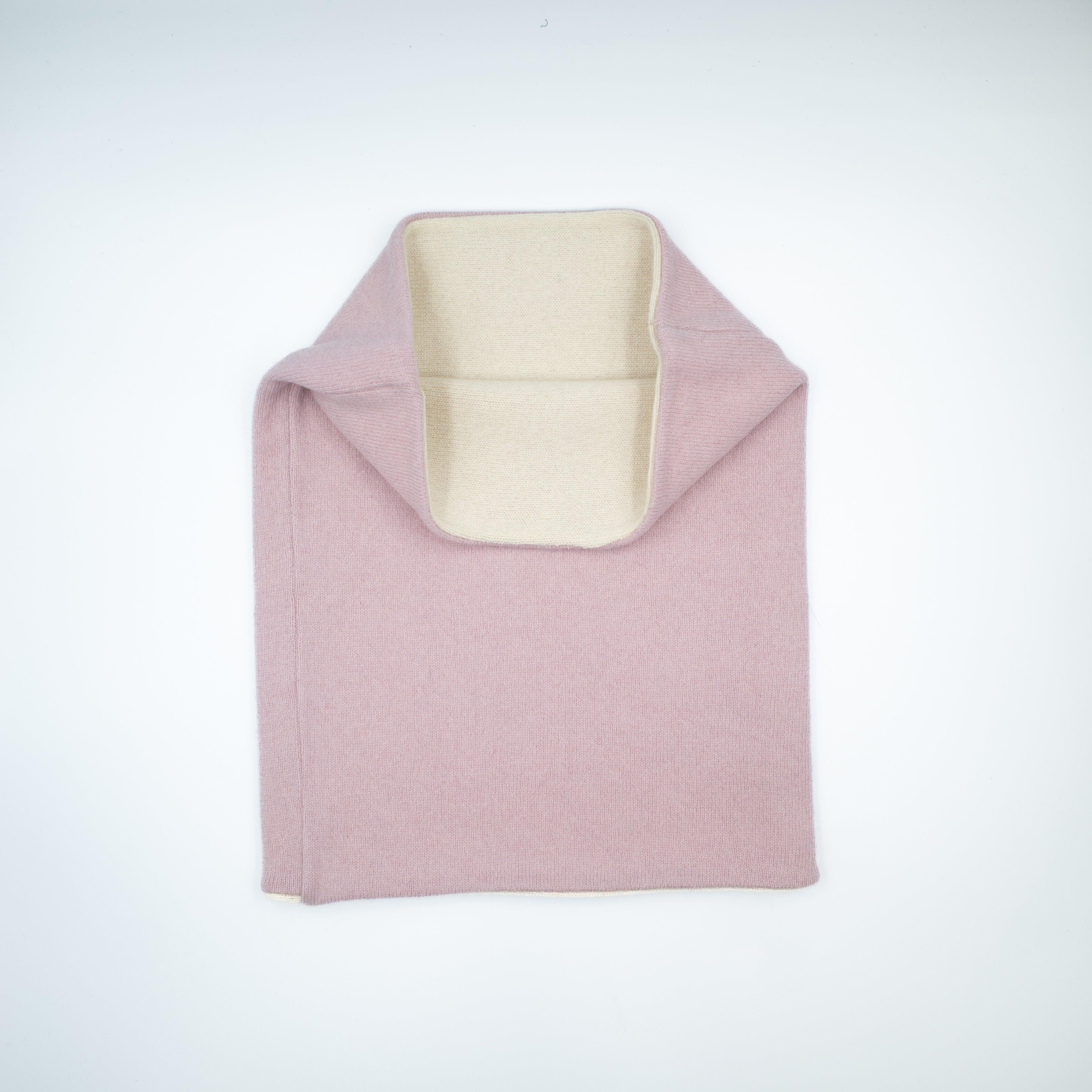 Palest Heather Pink and Vanilla Luxury Double Layered Snood