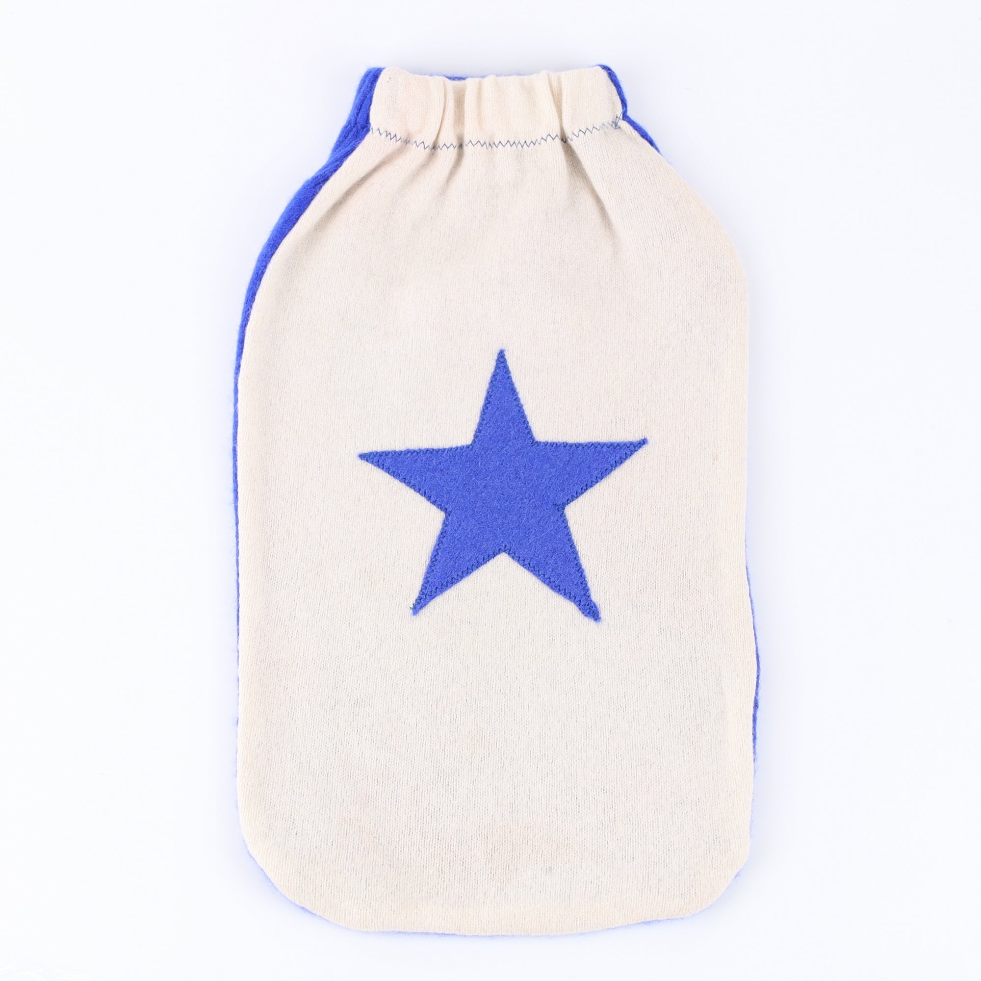 Vanilla Cream and Blue Cashmere Large Hot Water Bottle