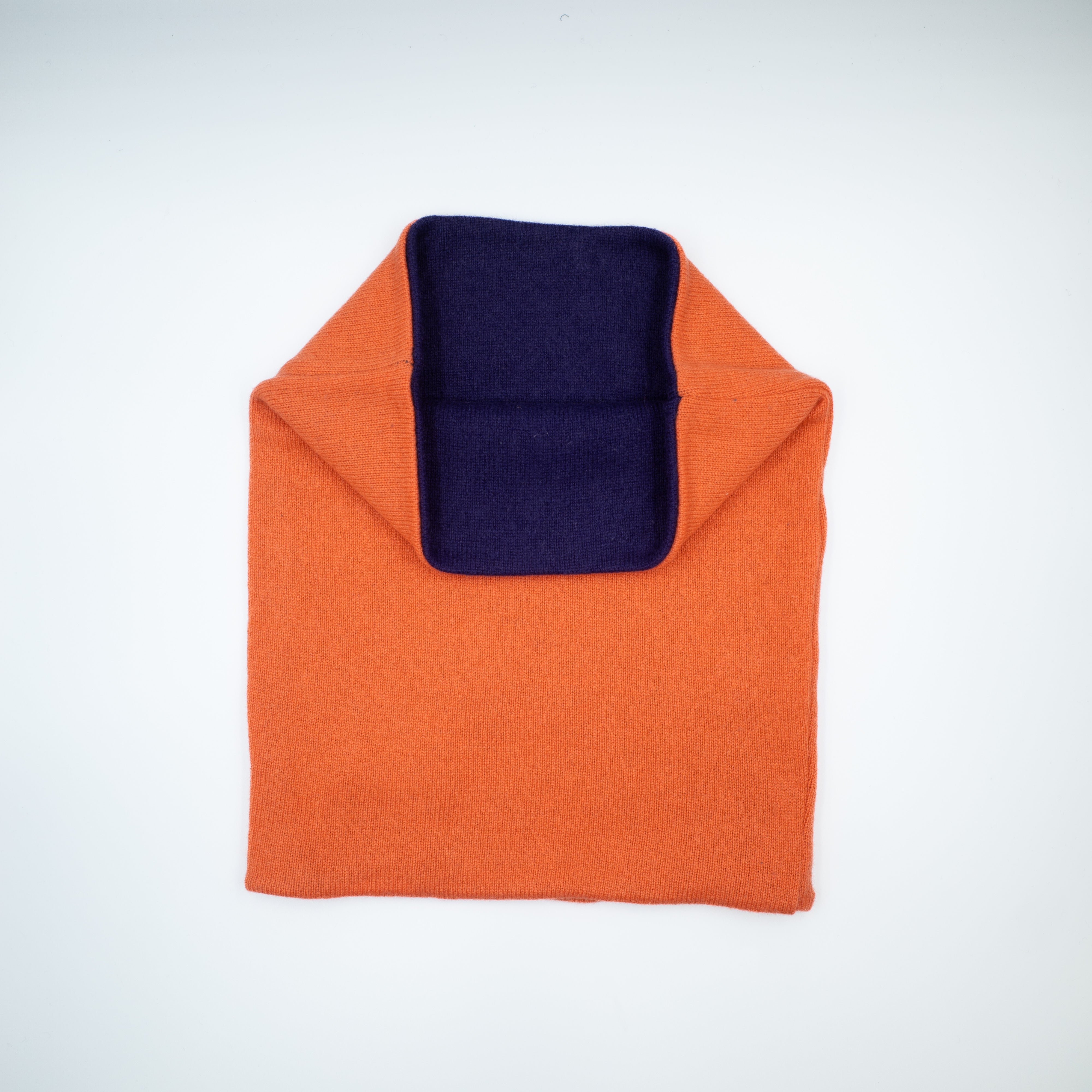 Grape Purple and Papaya Orange Luxury Double Layered Snood