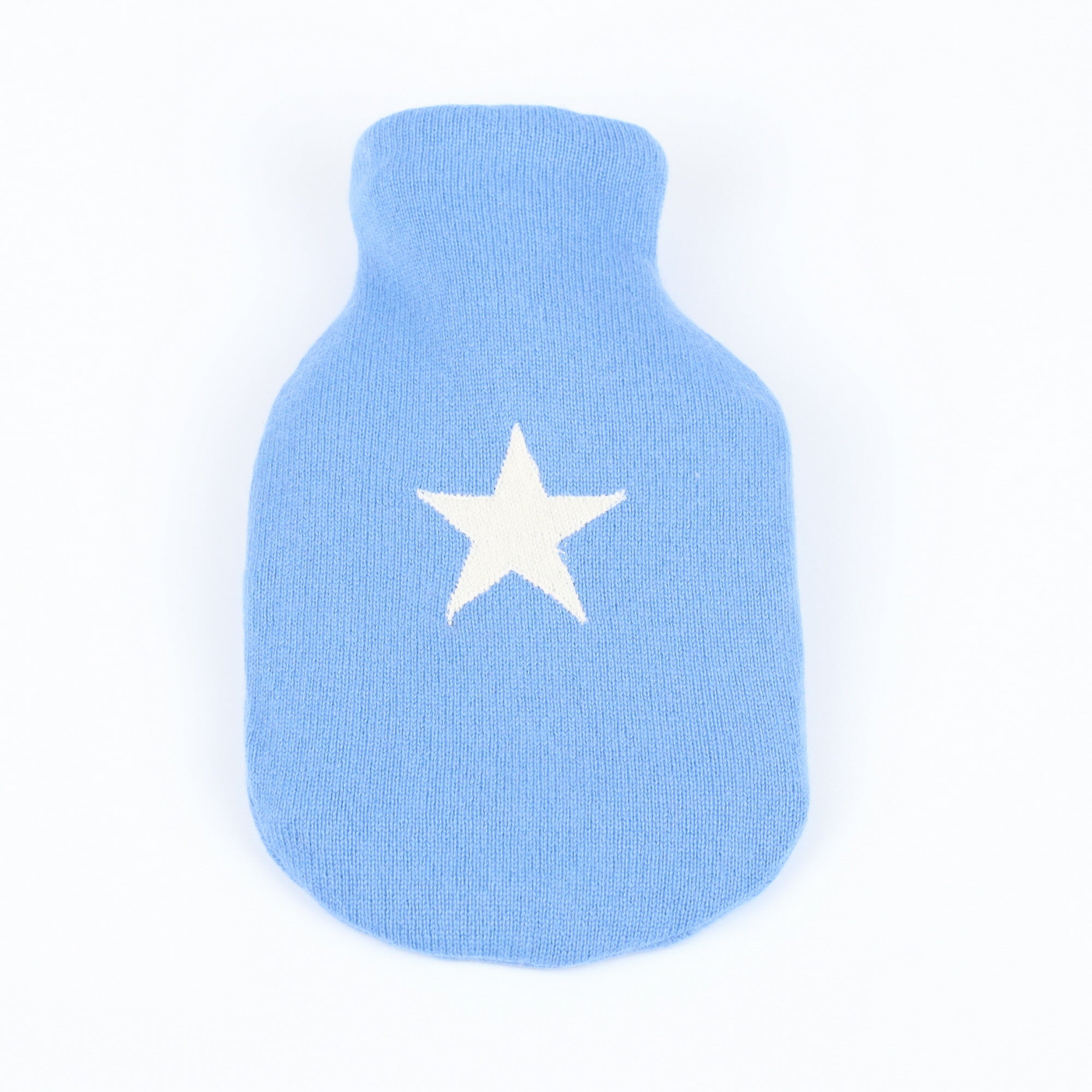 Cornflower Blue Star Small Cashmere Hot Water Bottle