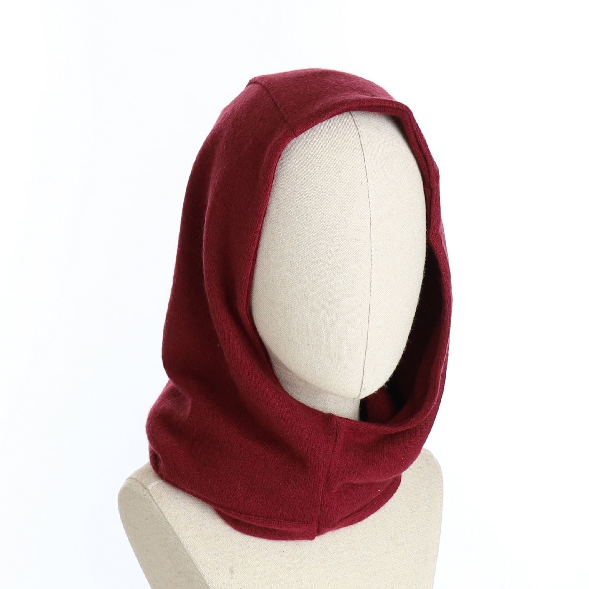 Two Toned Burgundy Luxury Reversible Cashmere Hood Unisex