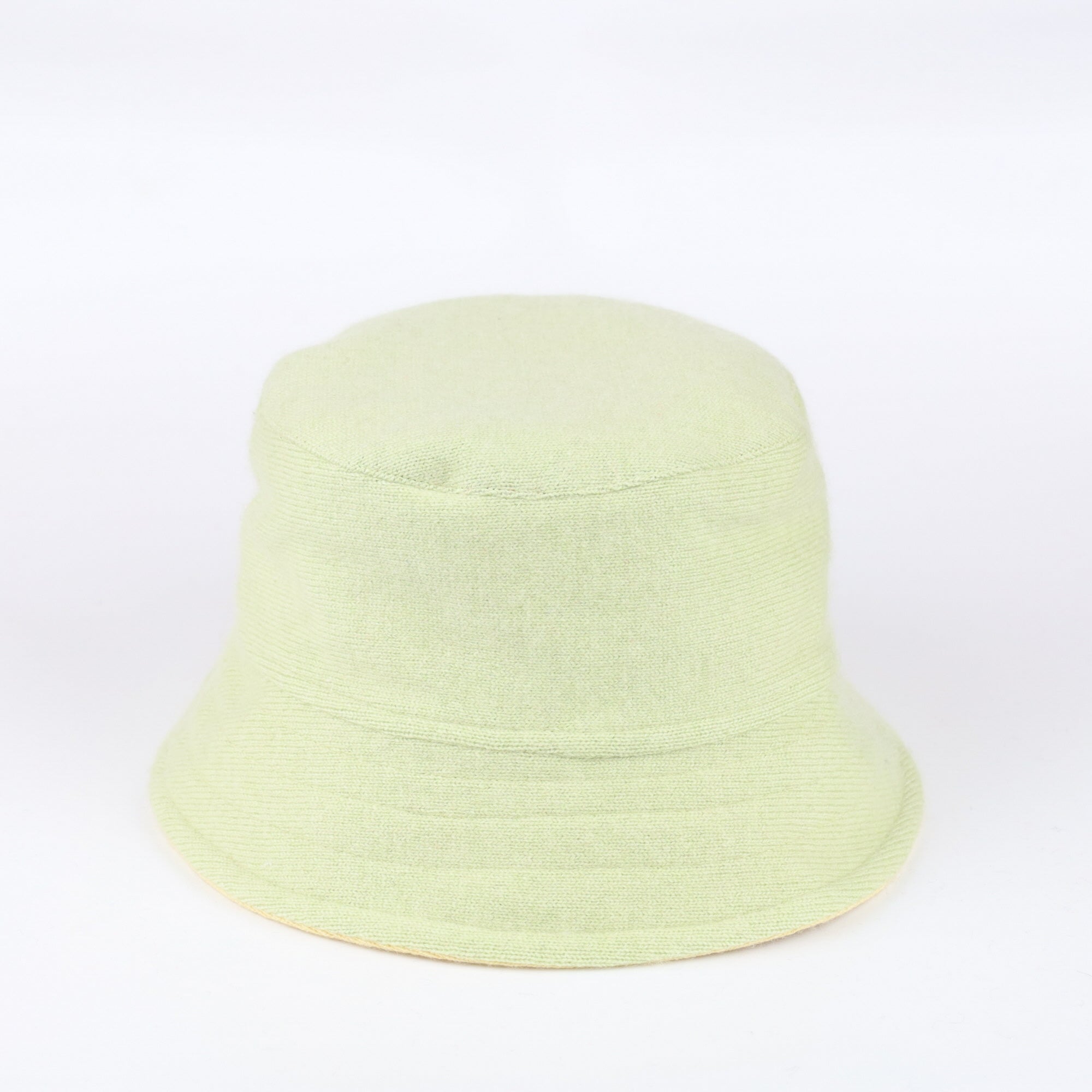 Key Lime Green Reversible Cashmere Bucket Hat Medium