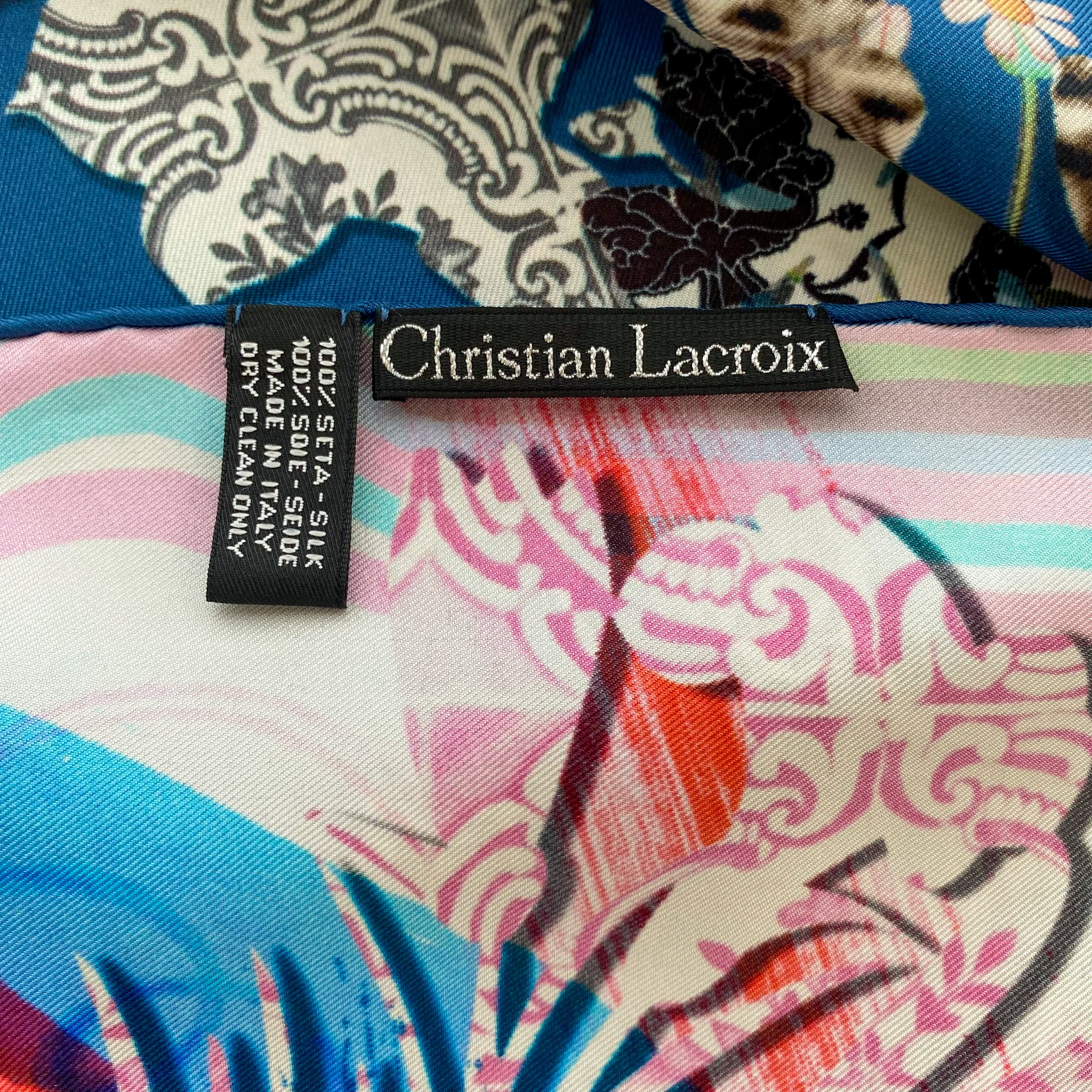 Christian Lacroix Colourful Abstract Designer Silk Scarf