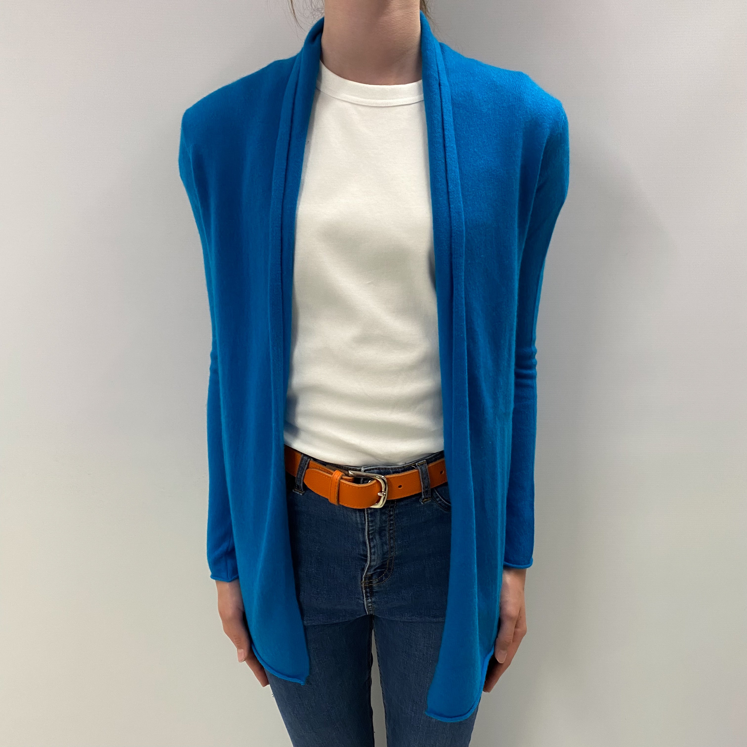 Neiman Marcus Aqua Blue Cashmere Cardigan Extra Small